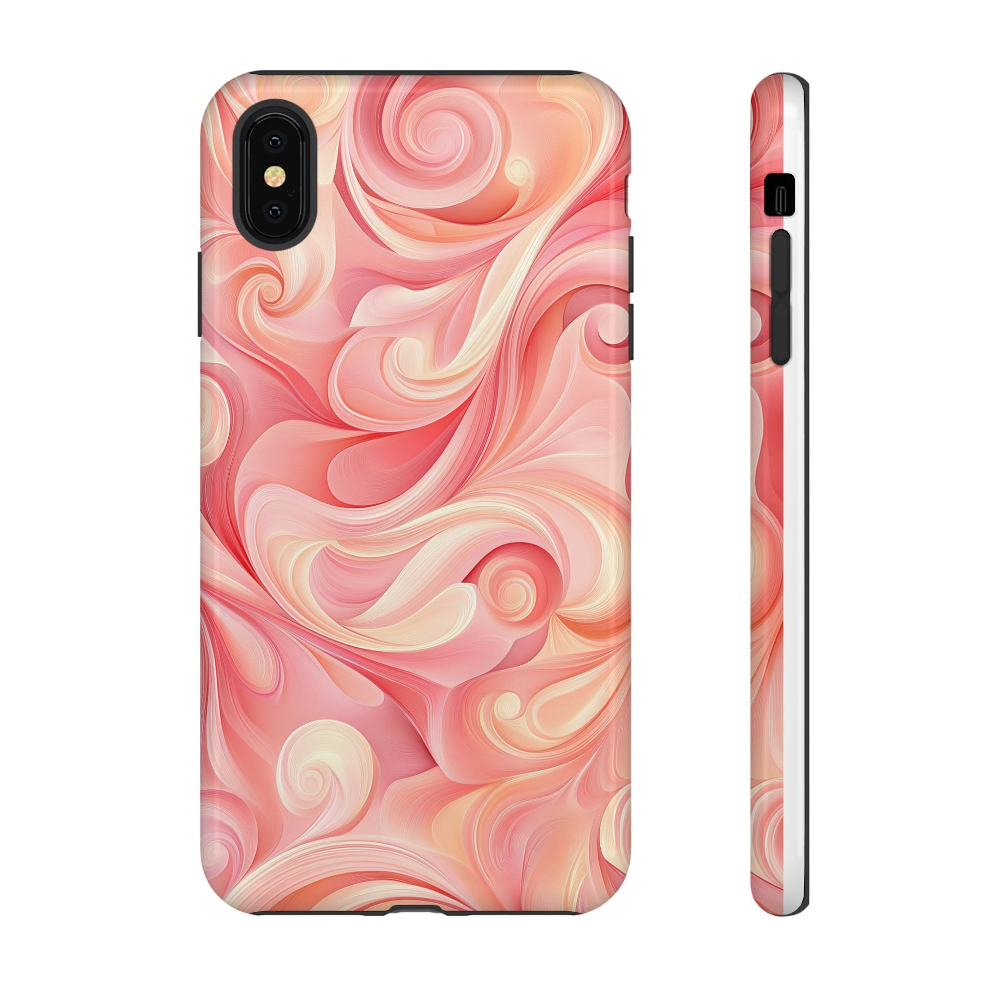 Stylish Phone Case - Tough Cases with Abstract Pink Swirls