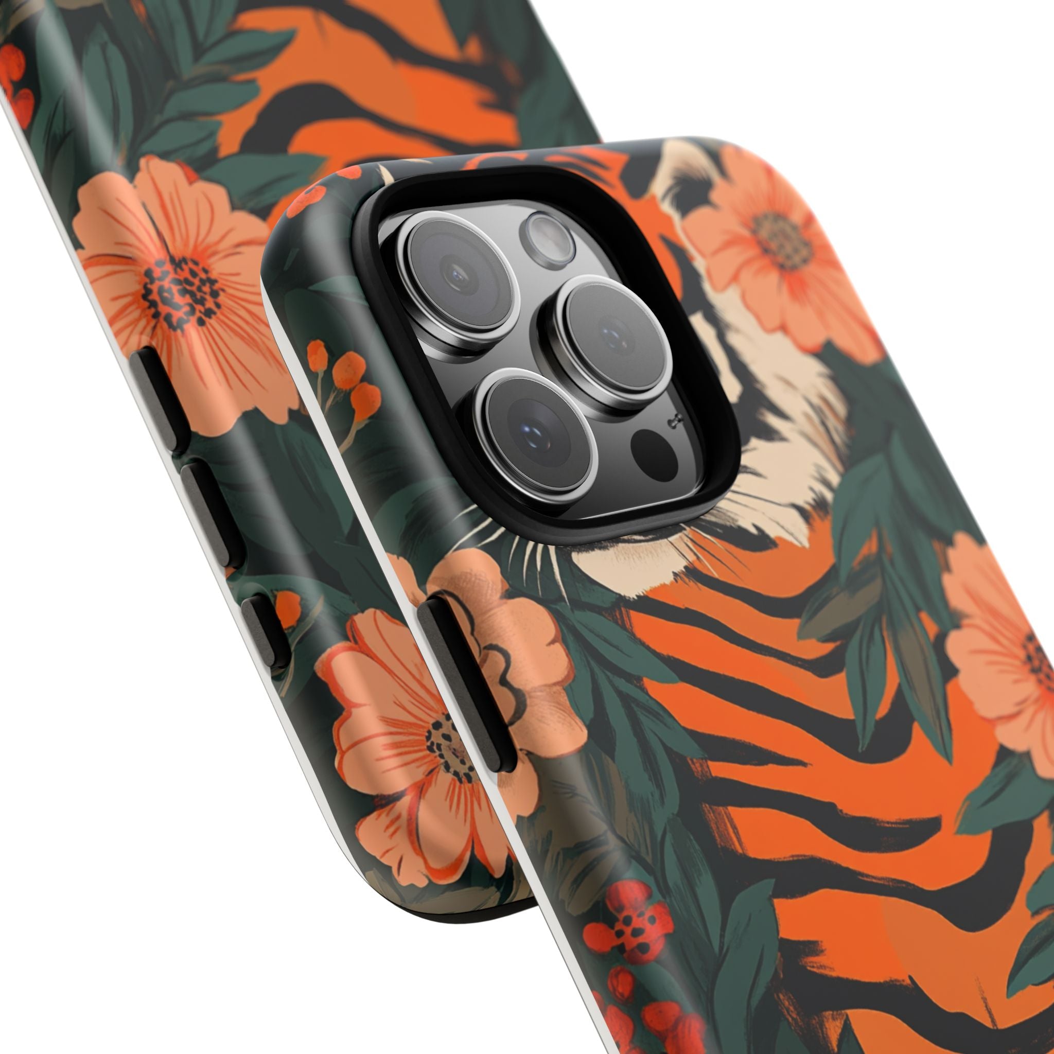 Tough Cases: Floral Tiger Phone Case