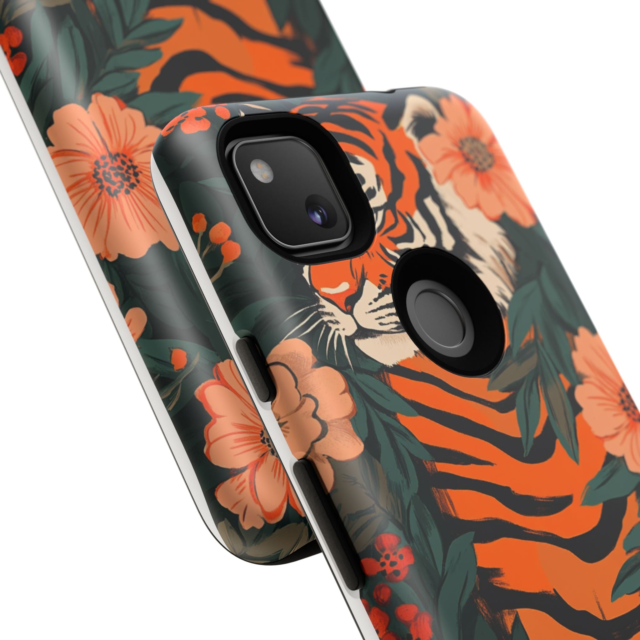 Tough Cases: Floral Tiger Phone Case