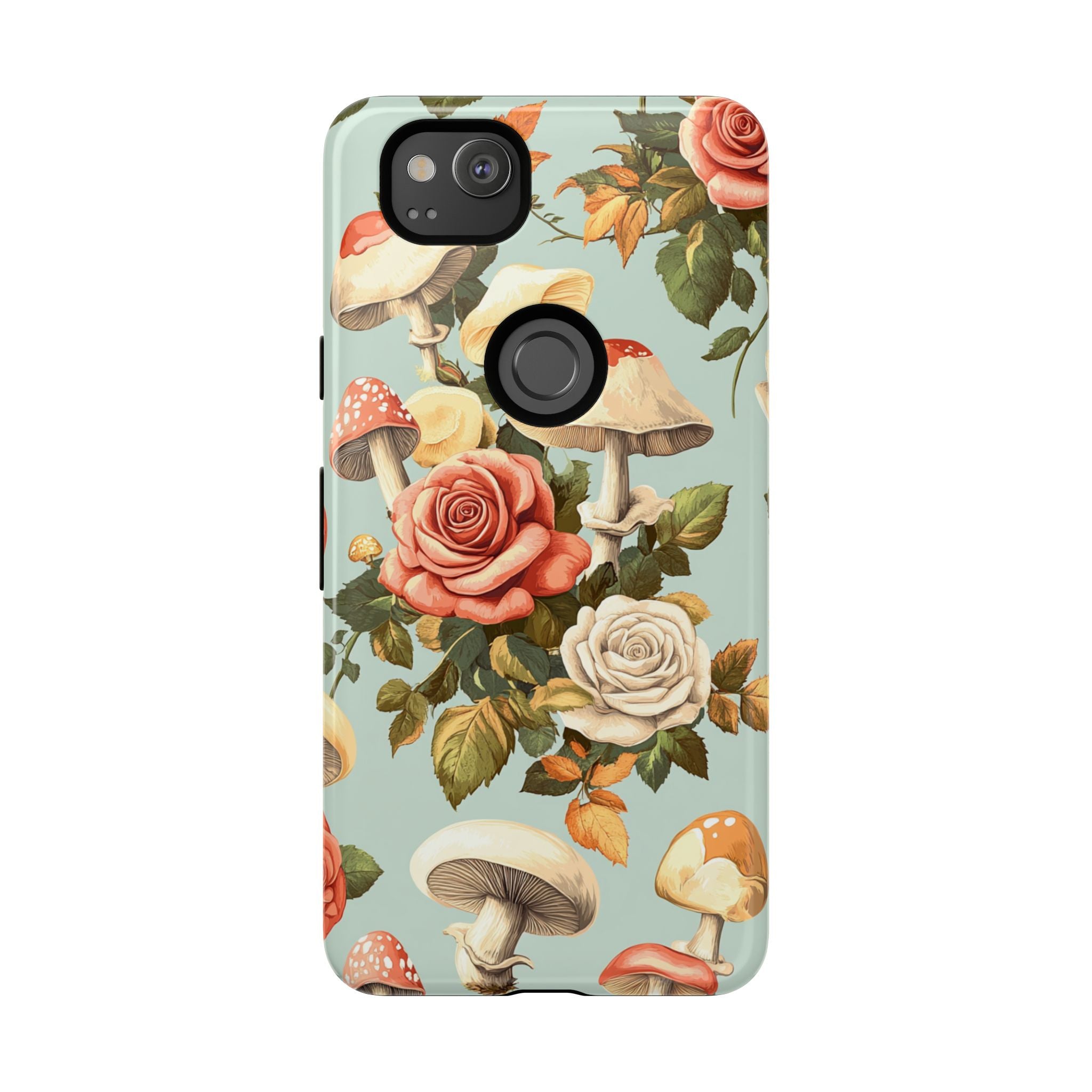 Floral Phone Case - Tough Cases with Mushroom and Rose