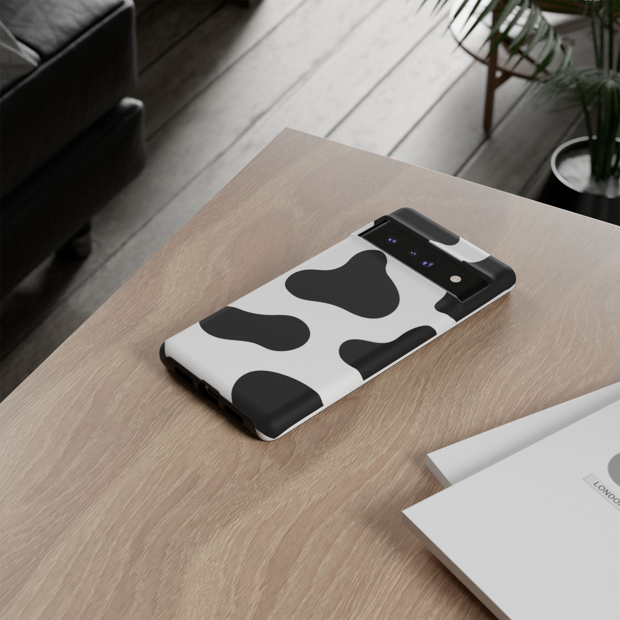 Black and White Cow Print Phone Case, Cute Tough Cases, Animal Print Case, Stylish Smartphone Accessories, Cow Lover Gift