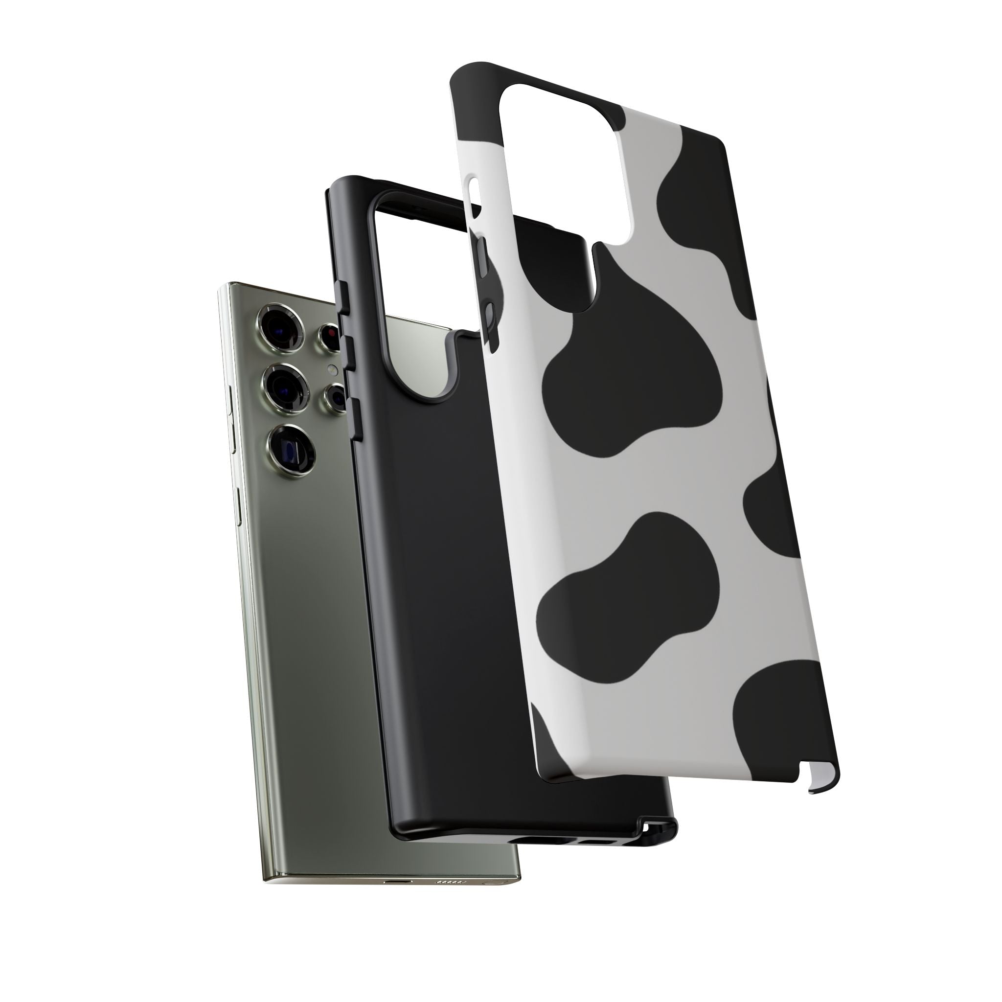 Black and White Cow Print Phone Case, Cute Tough Cases, Animal Print Case, Stylish Smartphone Accessories, Cow Lover Gift