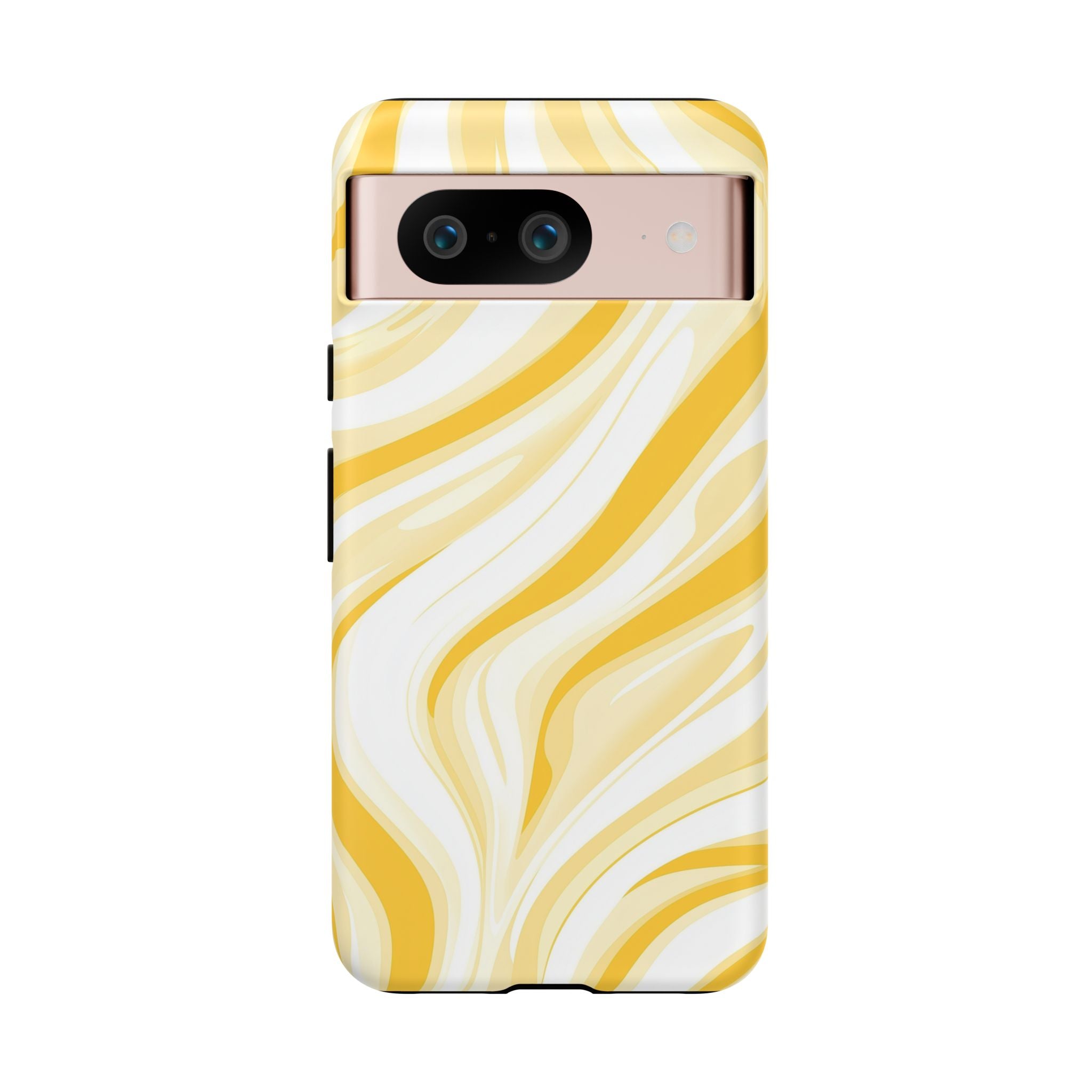 Stylish Phone Case with Yellow Marble Design