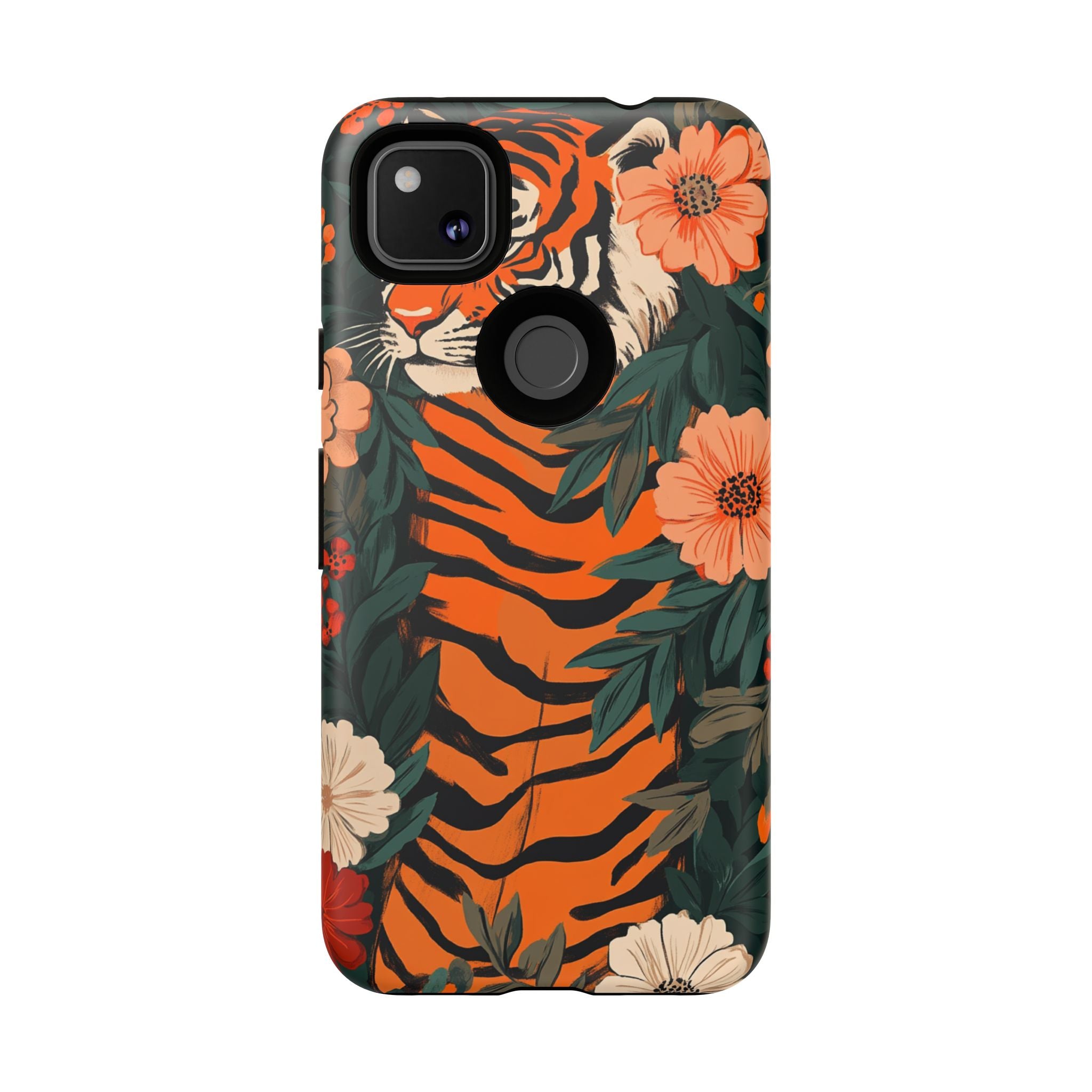 Tough Cases: Floral Tiger Phone Case