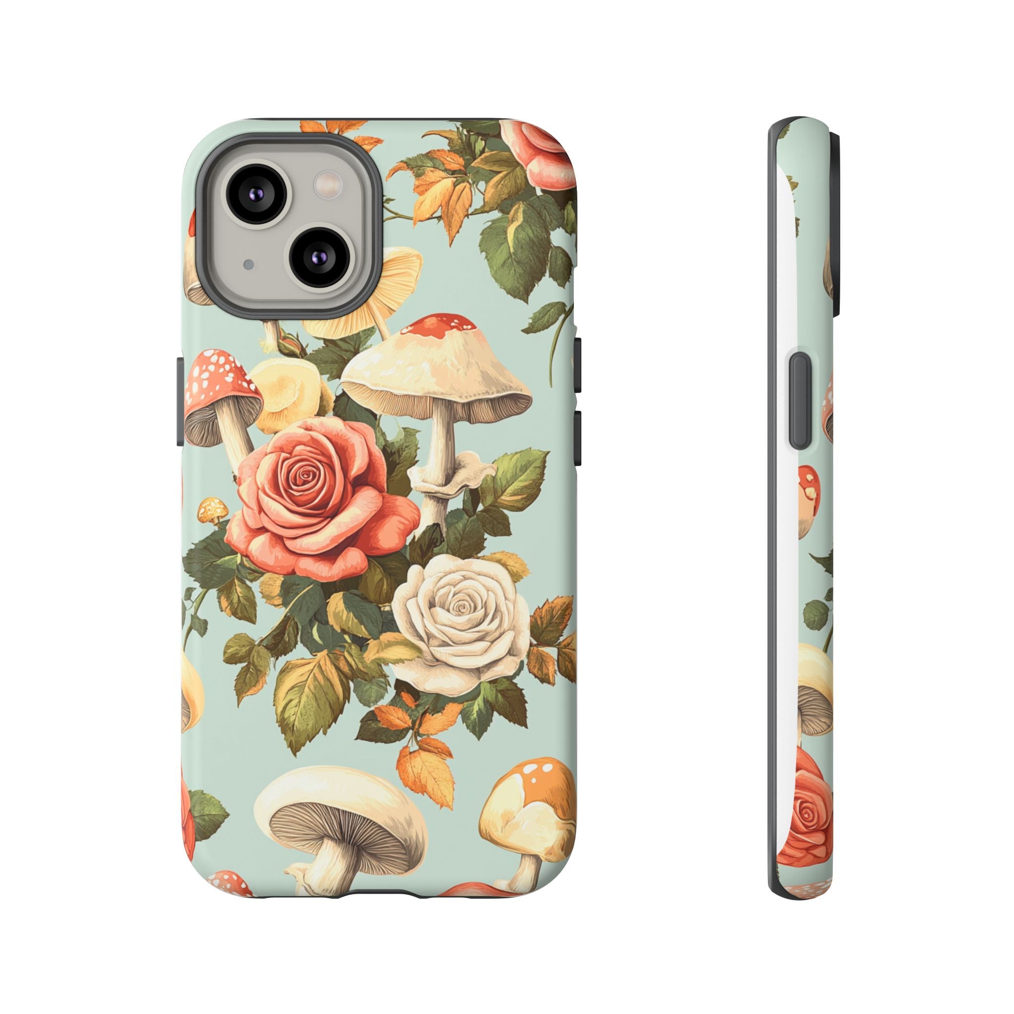 Floral Phone Case - Tough Cases with Mushroom and Rose
