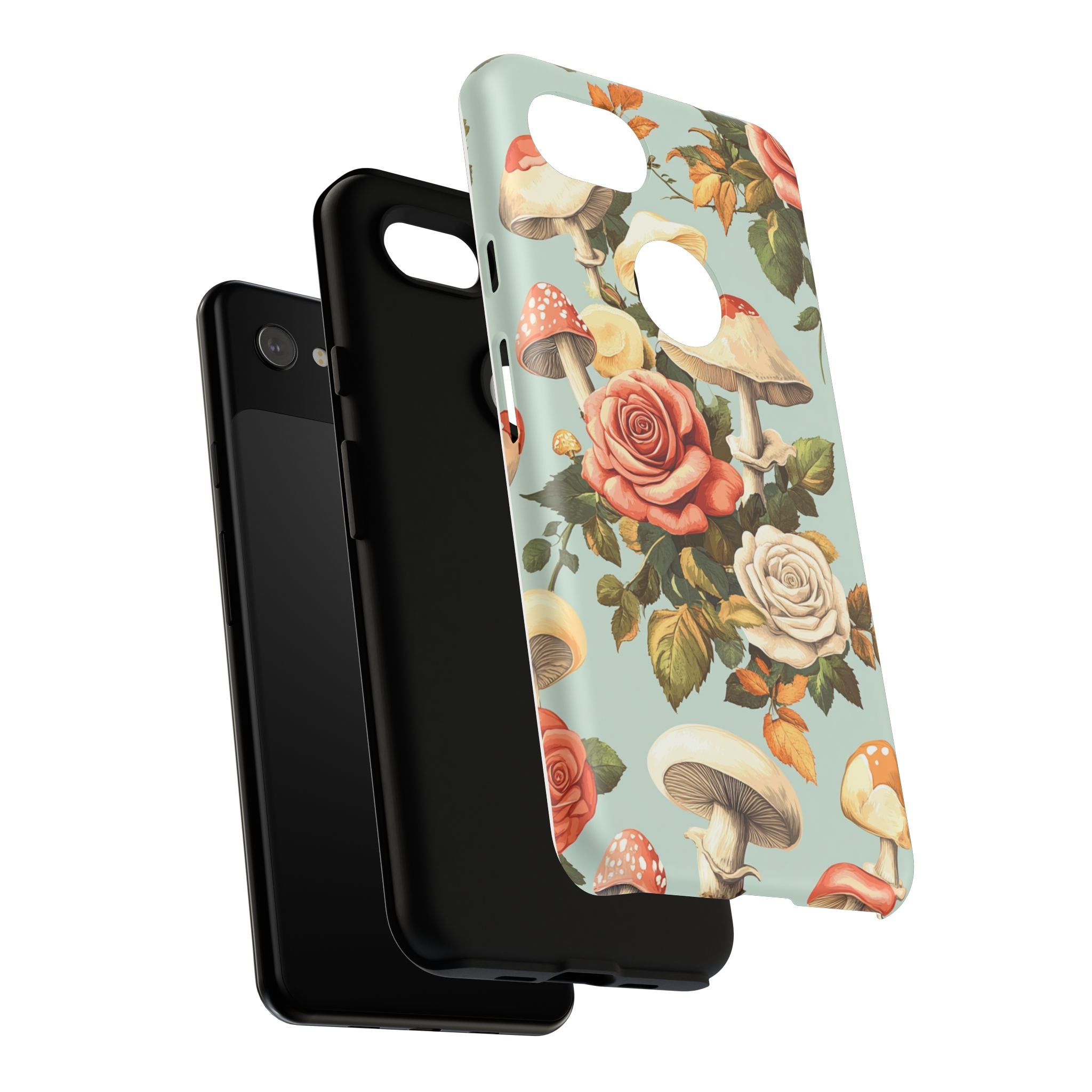 Floral Phone Case - Tough Cases with Mushroom and Rose