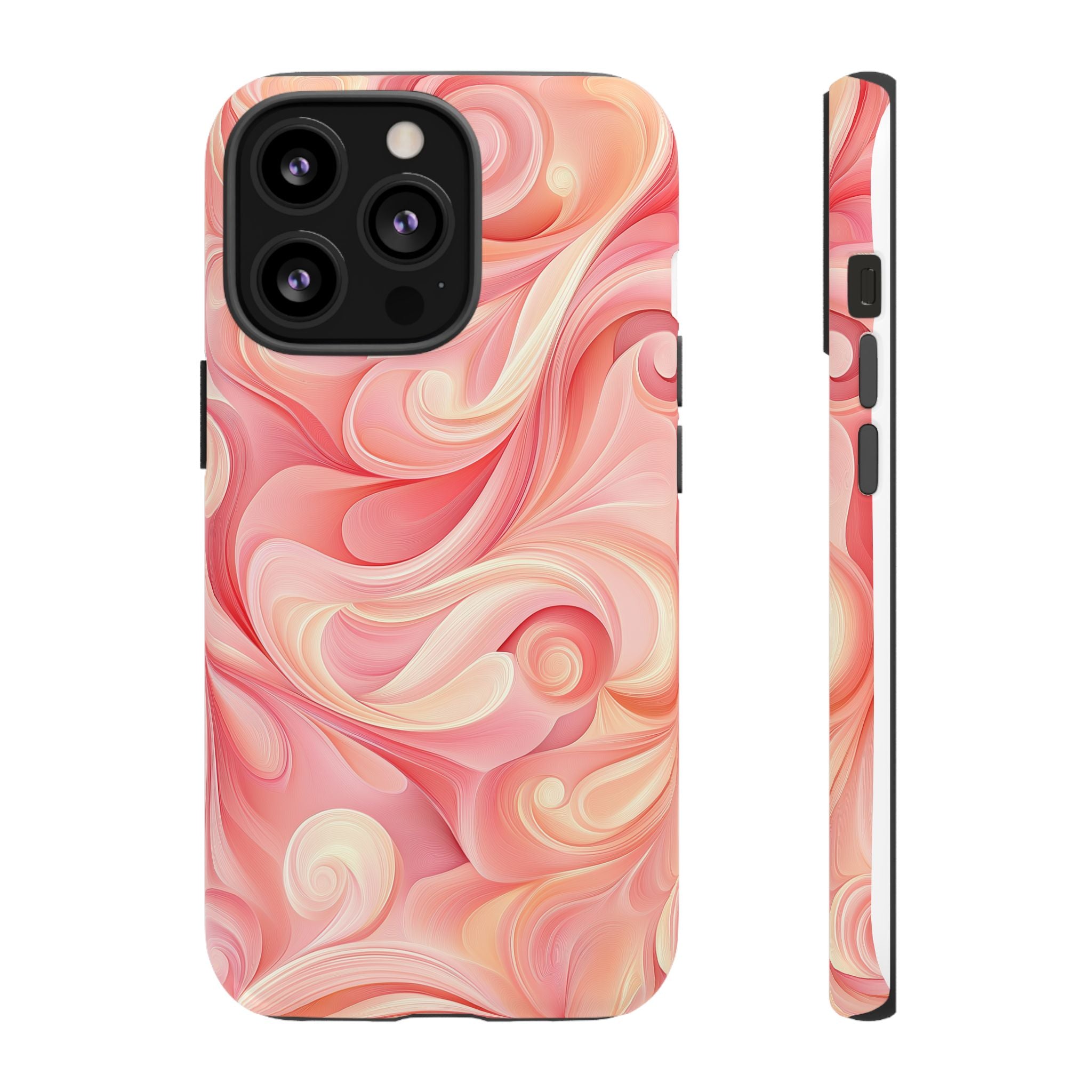 Stylish Phone Case - Tough Cases with Abstract Pink Swirls