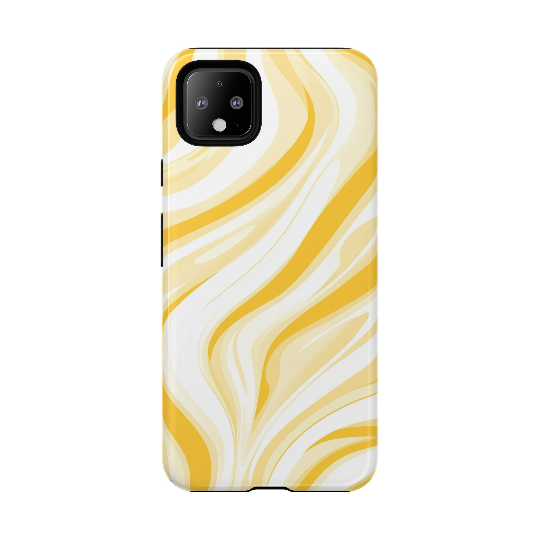 Stylish Phone Case with Yellow Marble Design
