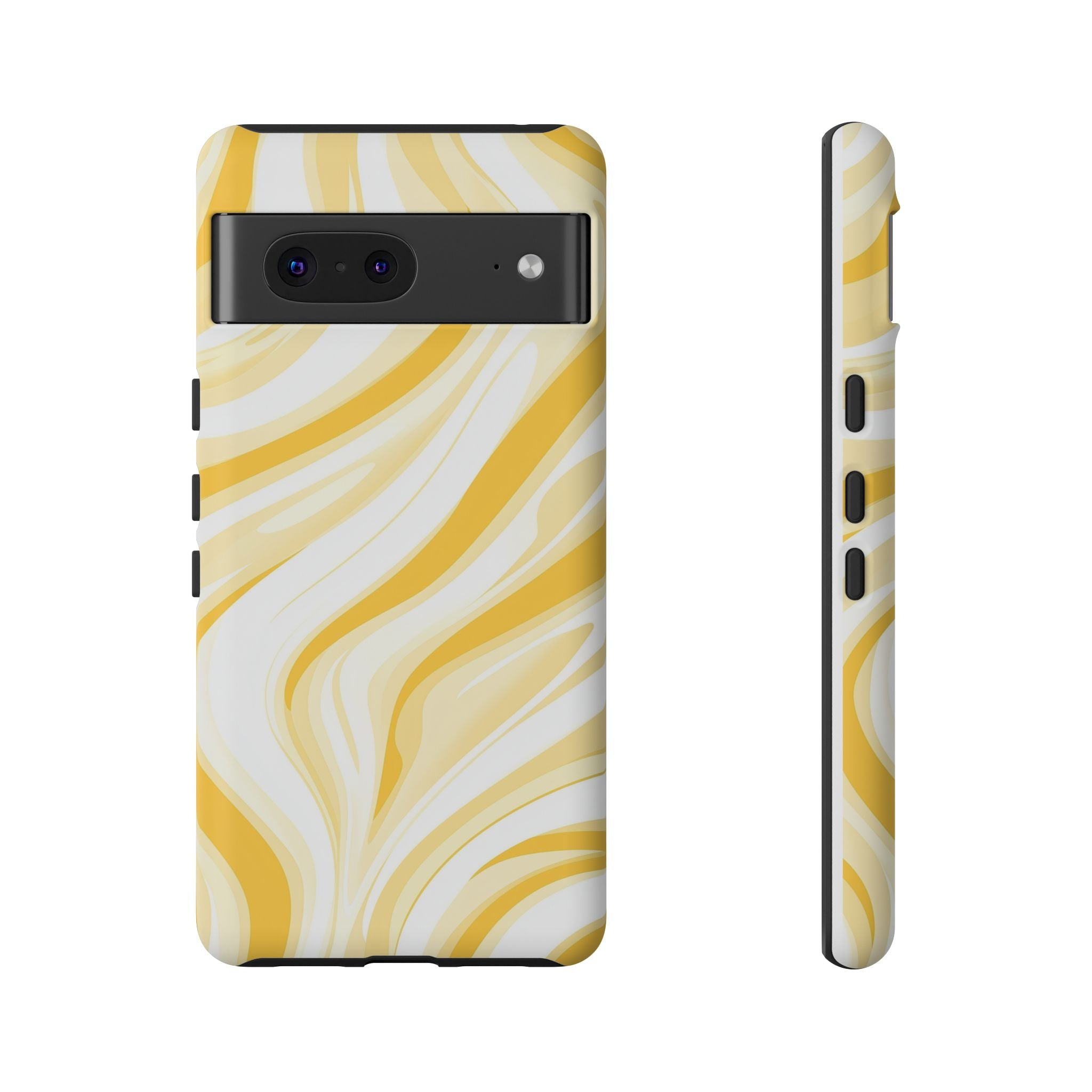 Stylish Phone Case with Yellow Marble Design