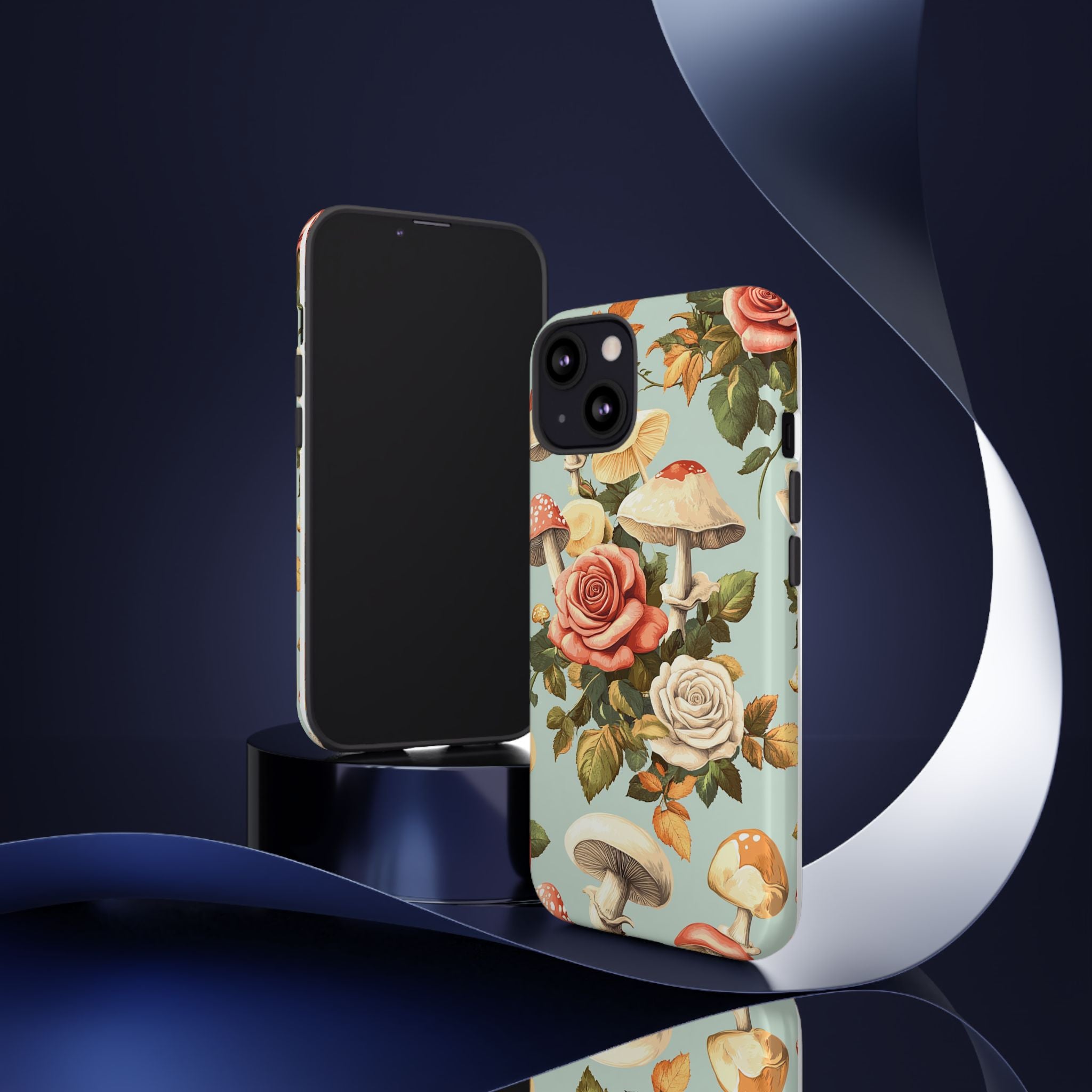 Floral Phone Case - Tough Cases with Mushroom and Rose