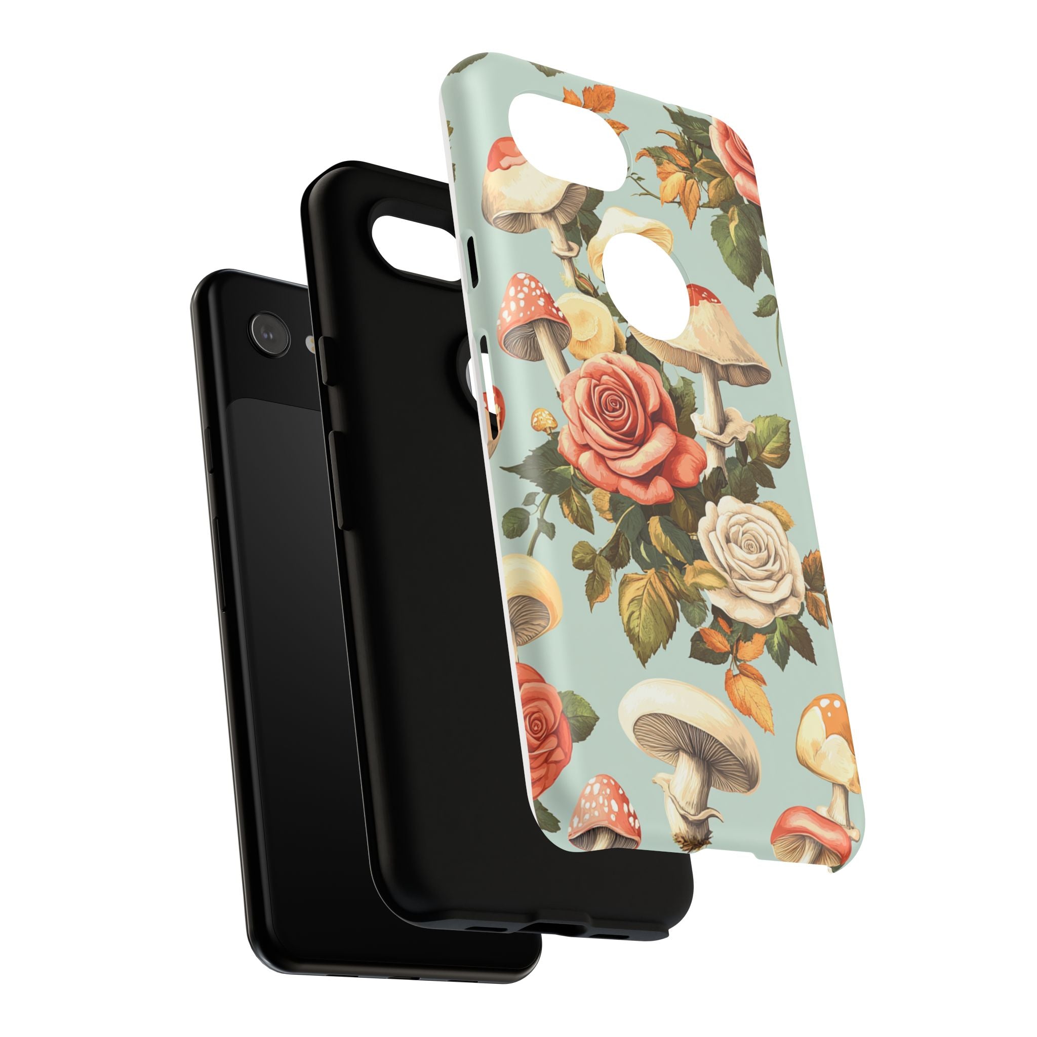 Floral Phone Case - Tough Cases with Mushroom and Rose