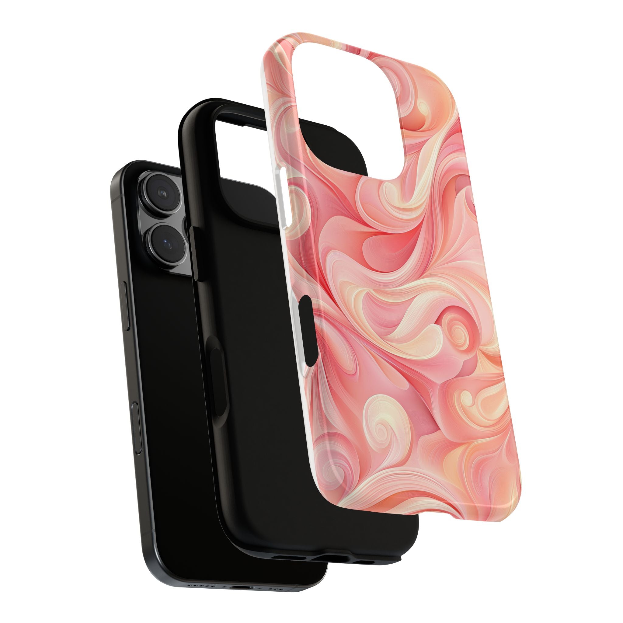 Stylish Phone Case - Tough Cases with Abstract Pink Swirls