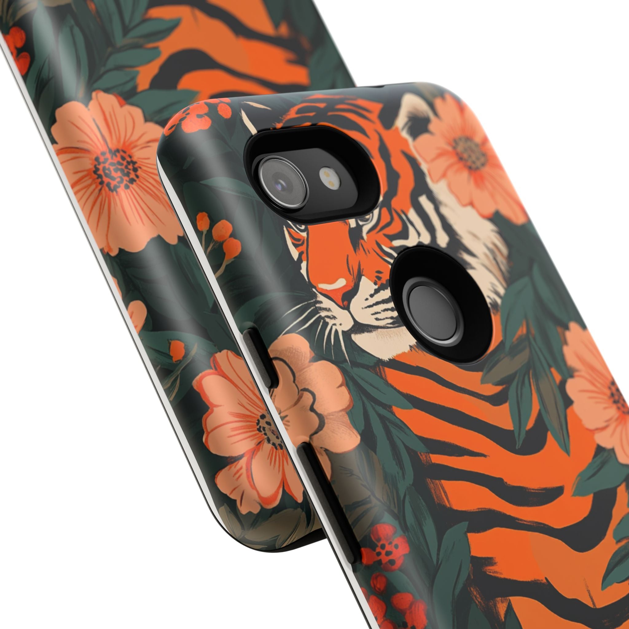 Tough Cases: Floral Tiger Phone Case