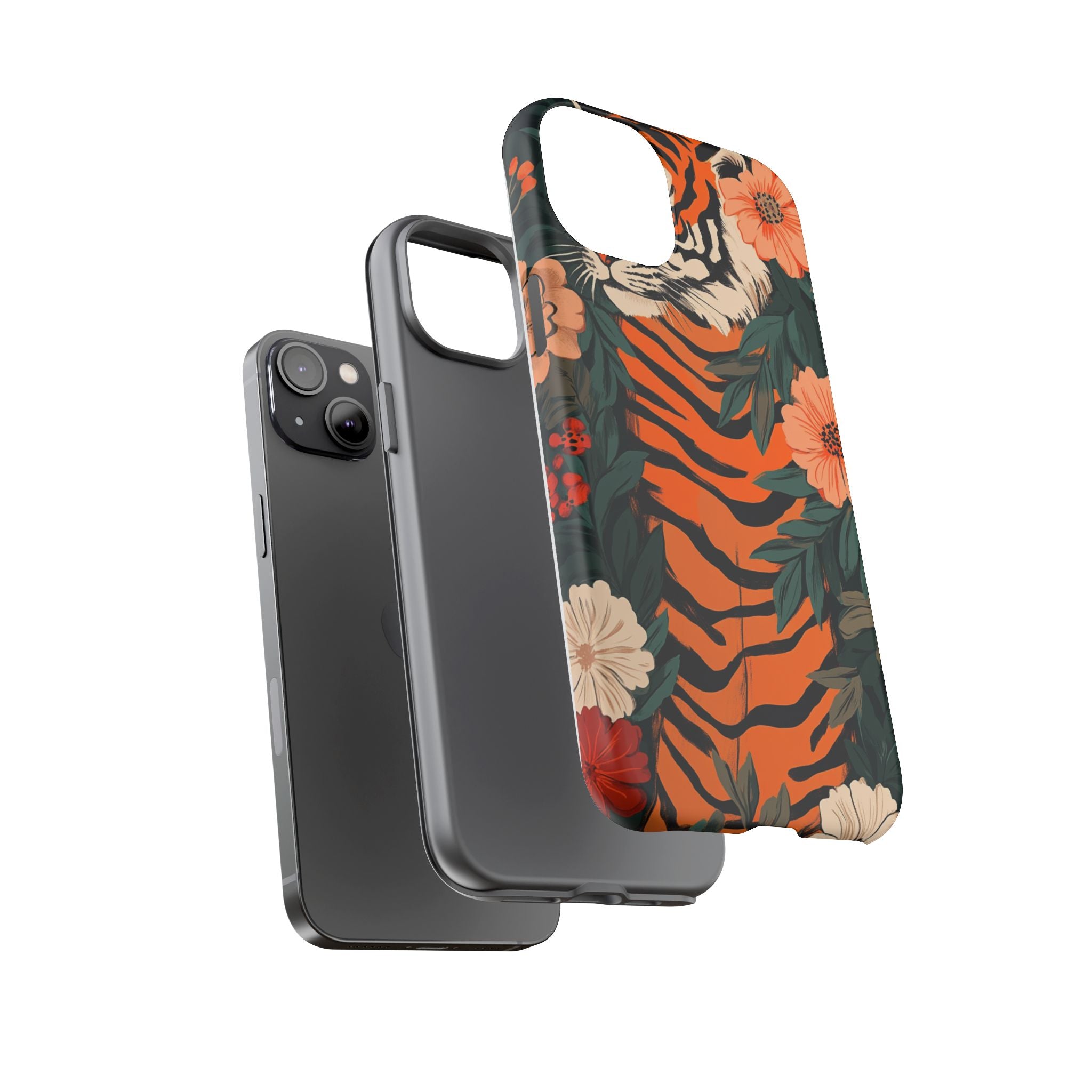 Tough Cases: Floral Tiger Phone Case