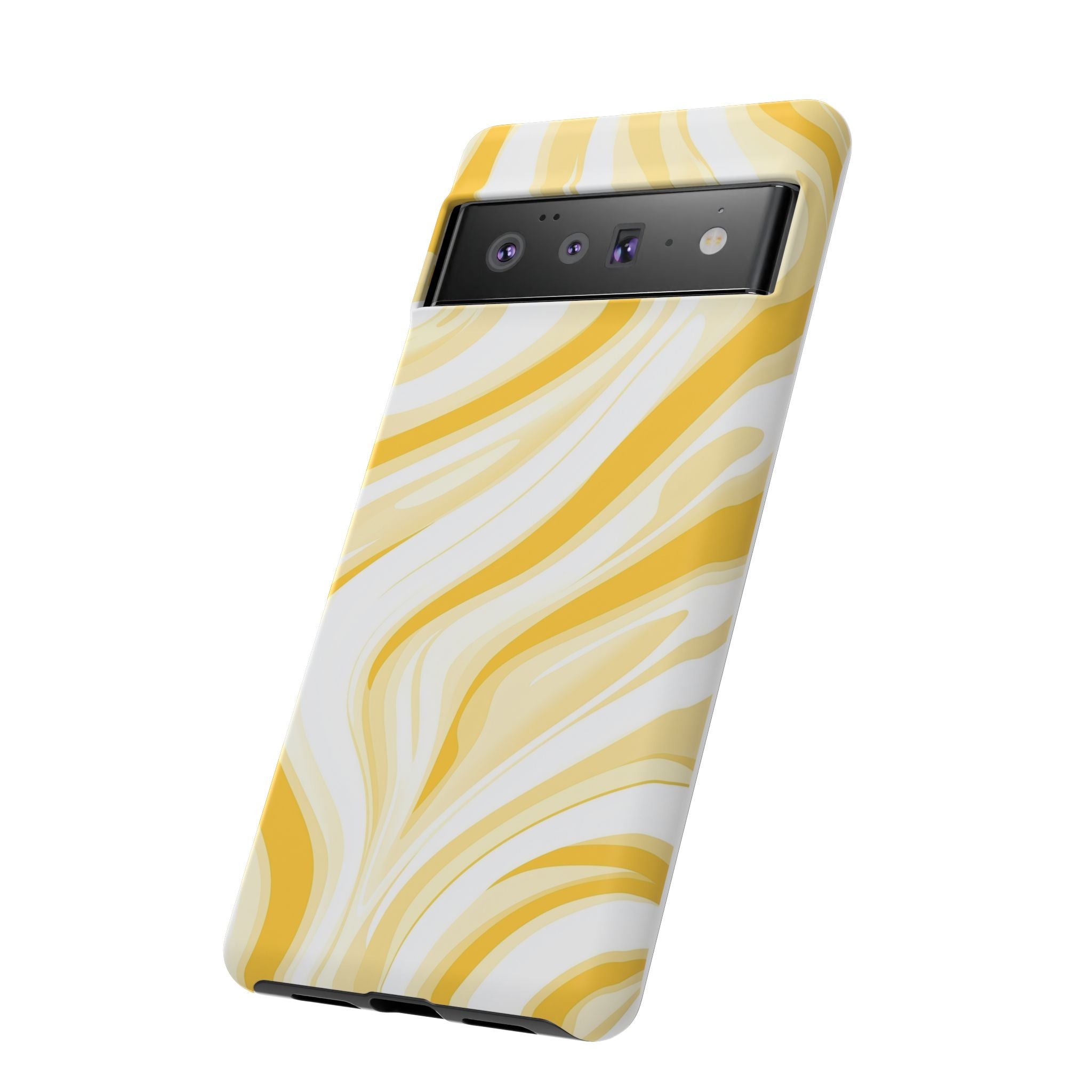 Stylish Phone Case with Yellow Marble Design