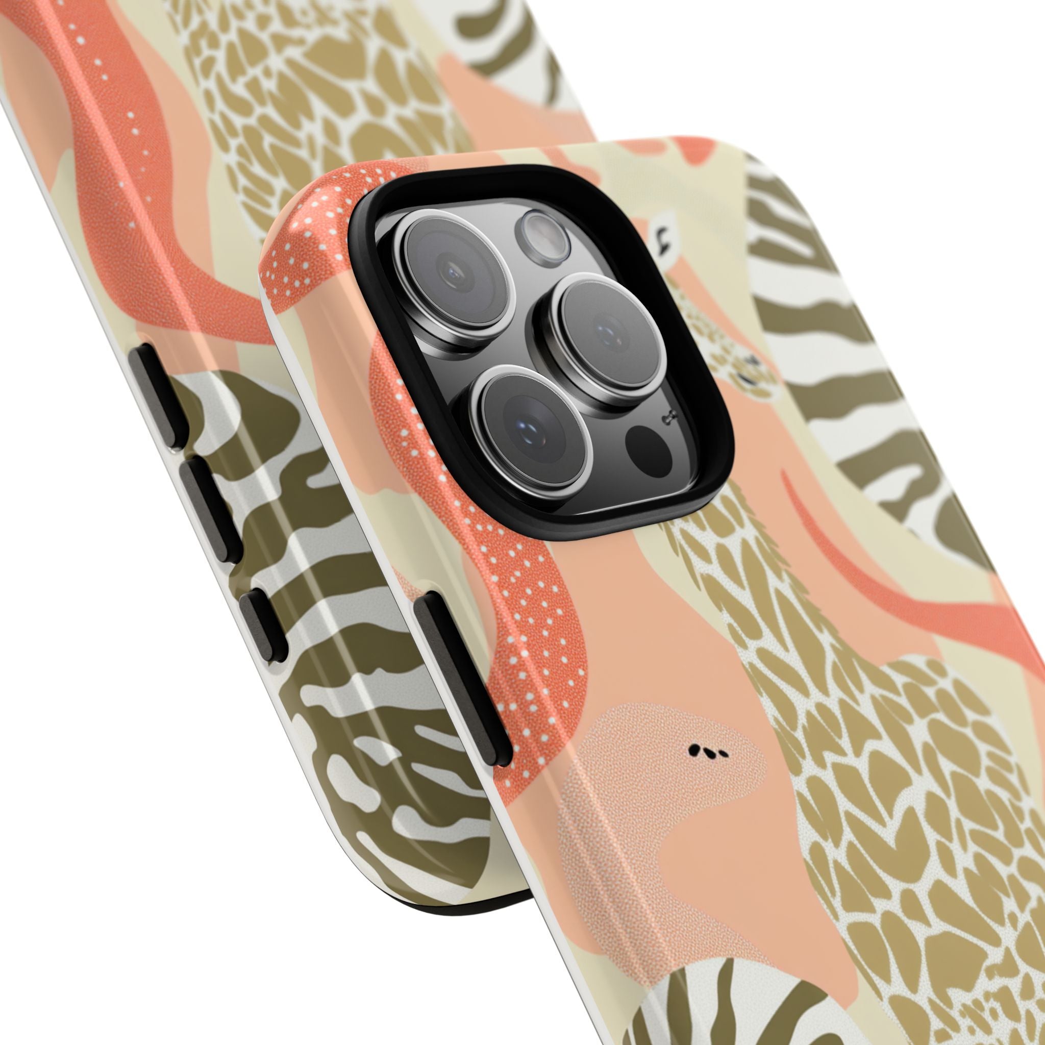 Stylish Phone Case with Giraffe and Abstract Design