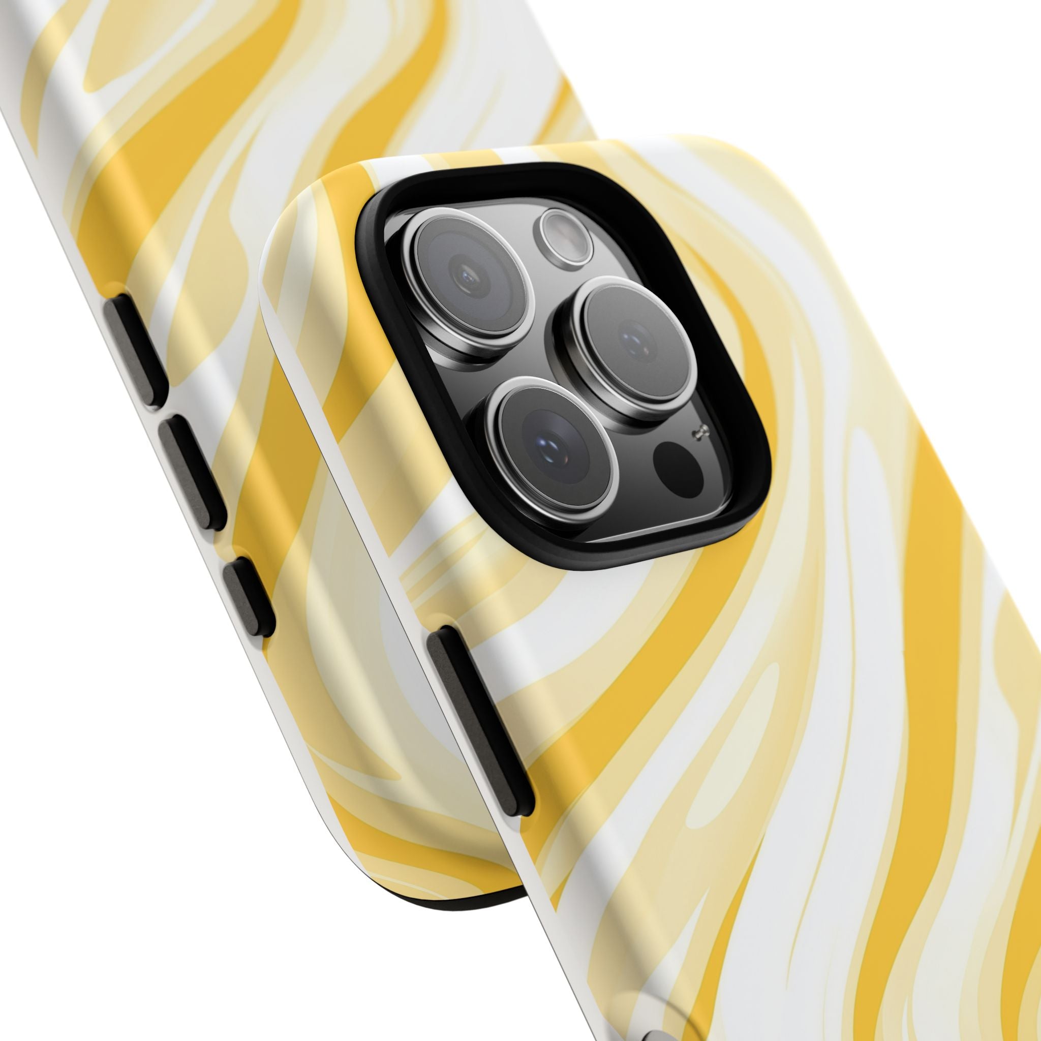 Stylish Phone Case with Yellow Marble Design