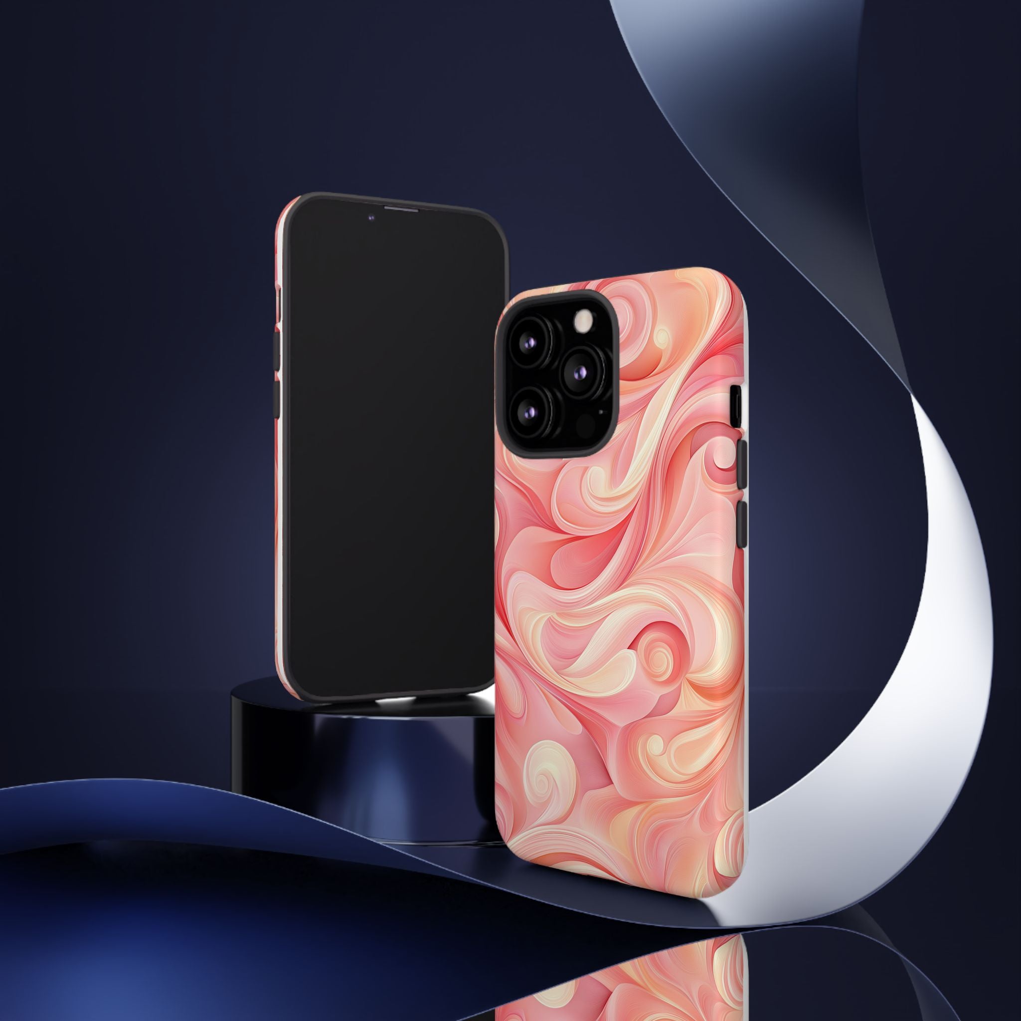 Stylish Phone Case - Tough Cases with Abstract Pink Swirls