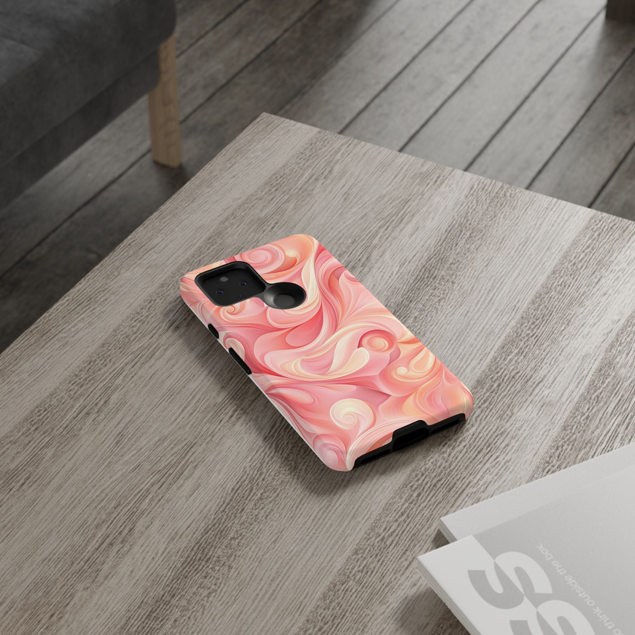 Stylish Phone Case - Tough Cases with Abstract Pink Swirls