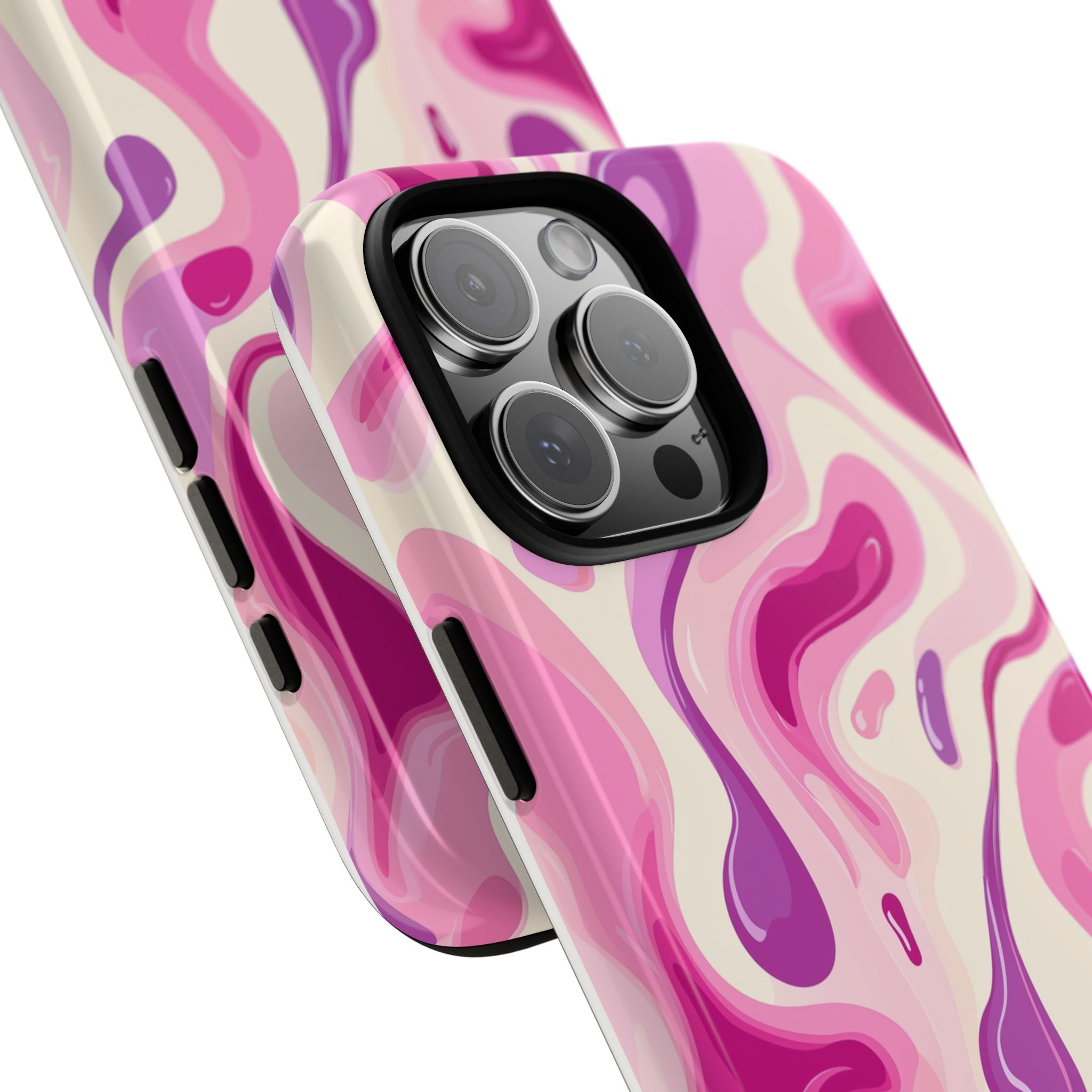 Colorful Phone Case with Abstract Pink Design
