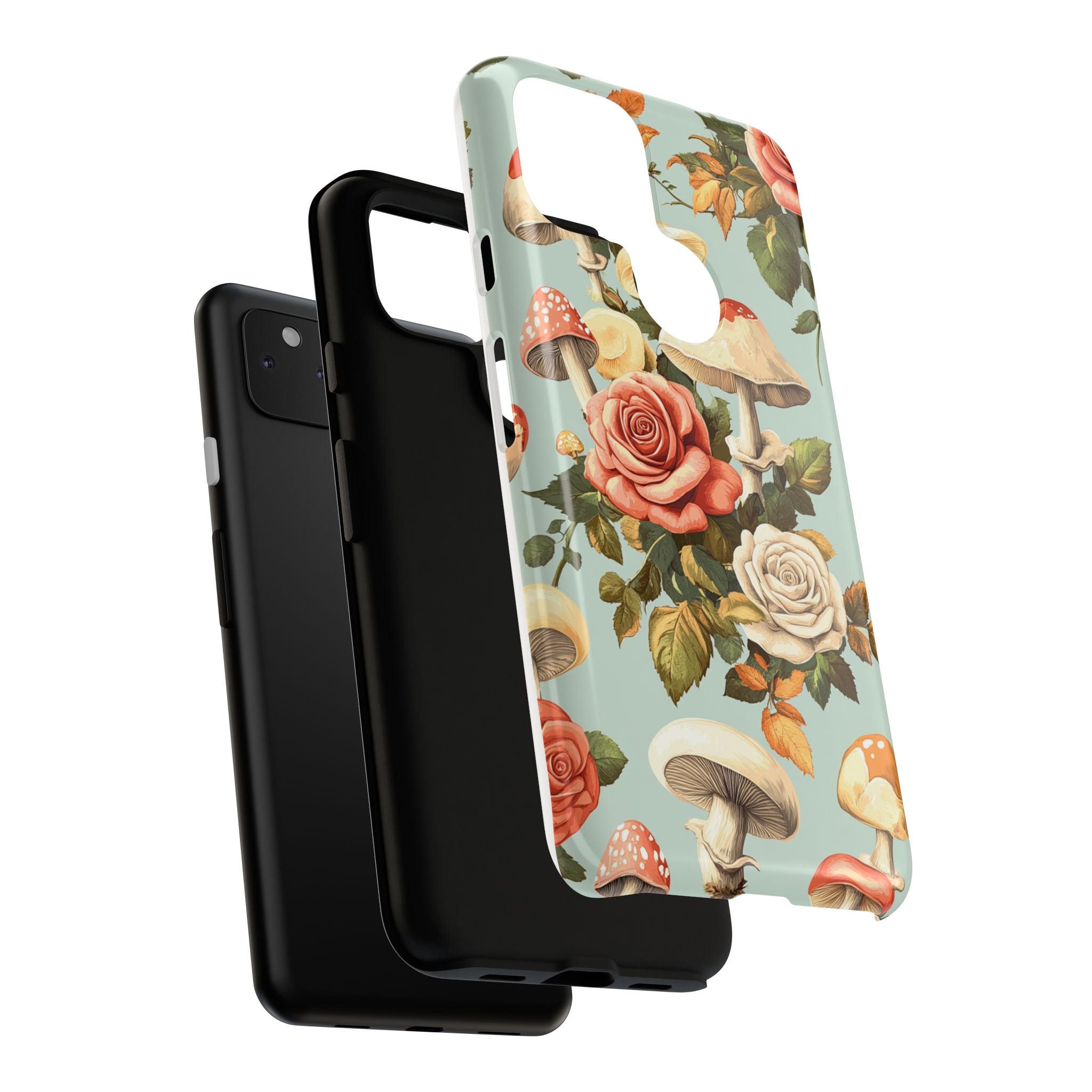 Floral Phone Case - Tough Cases with Mushroom and Rose