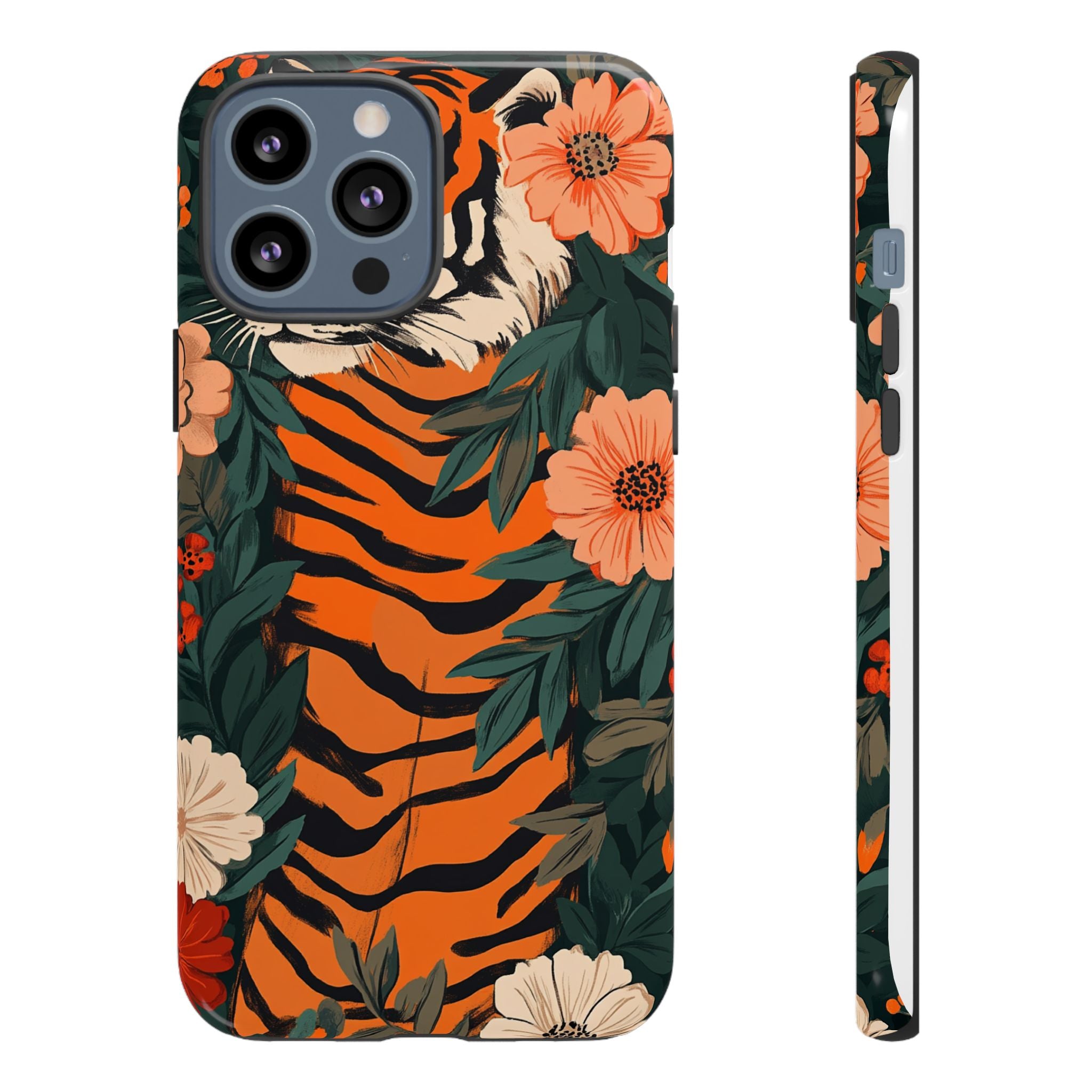 Tough Cases: Floral Tiger Phone Case