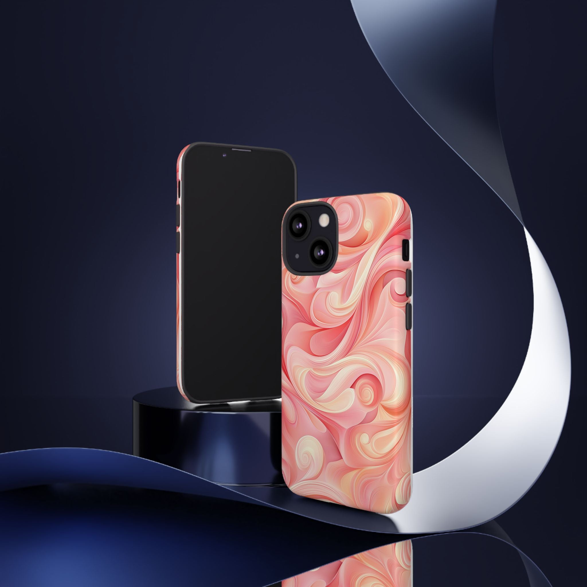 Stylish Phone Case - Tough Cases with Abstract Pink Swirls
