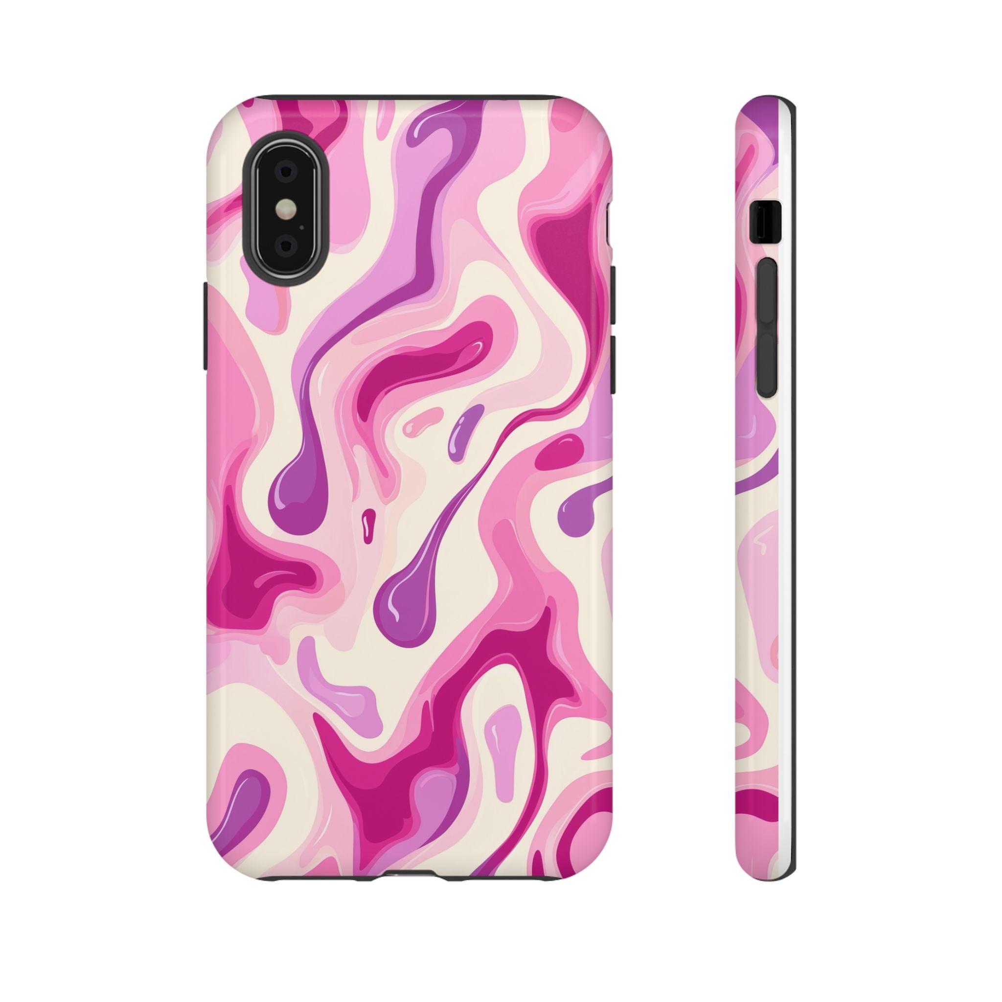 Colorful Phone Case with Abstract Pink Design