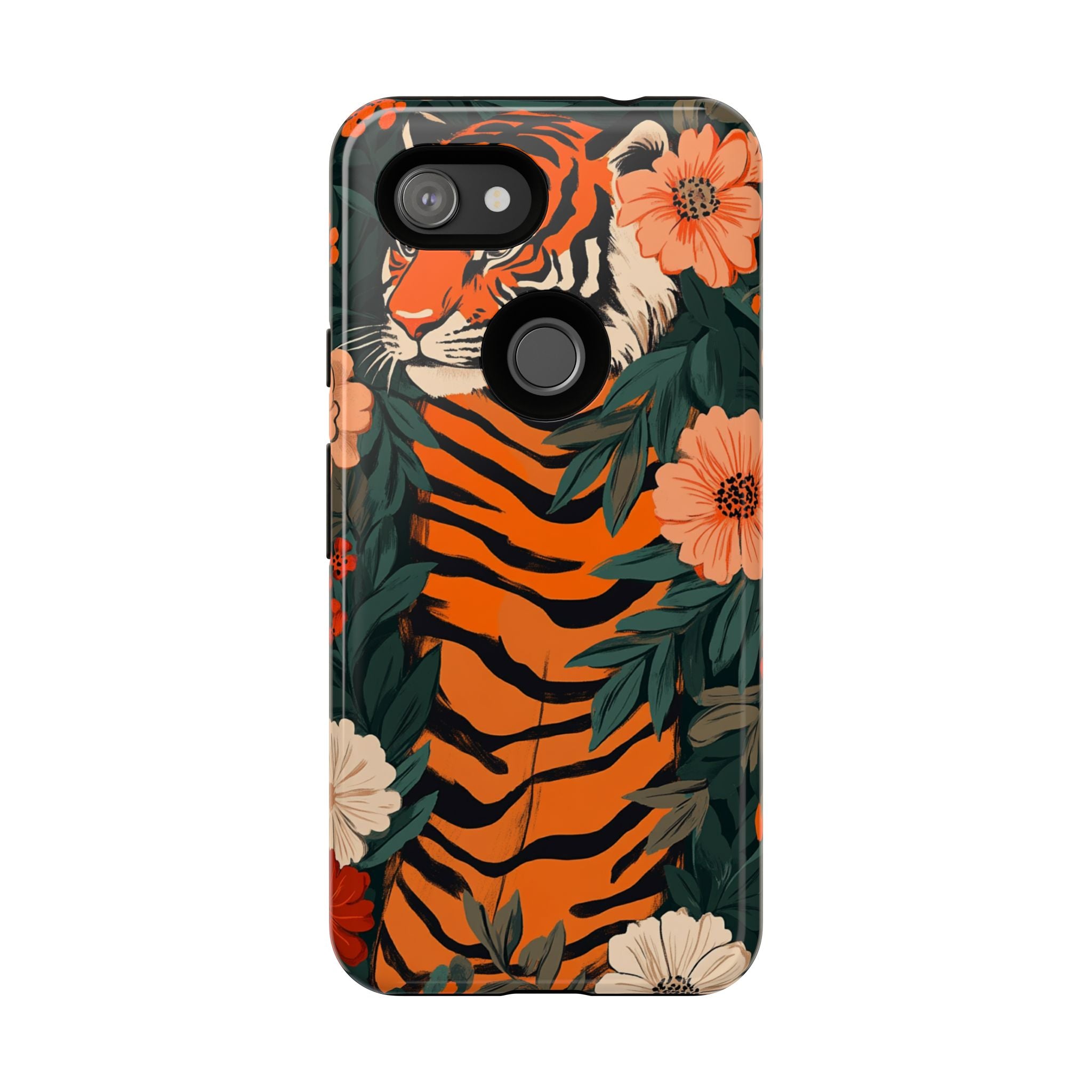 Tough Cases: Floral Tiger Phone Case