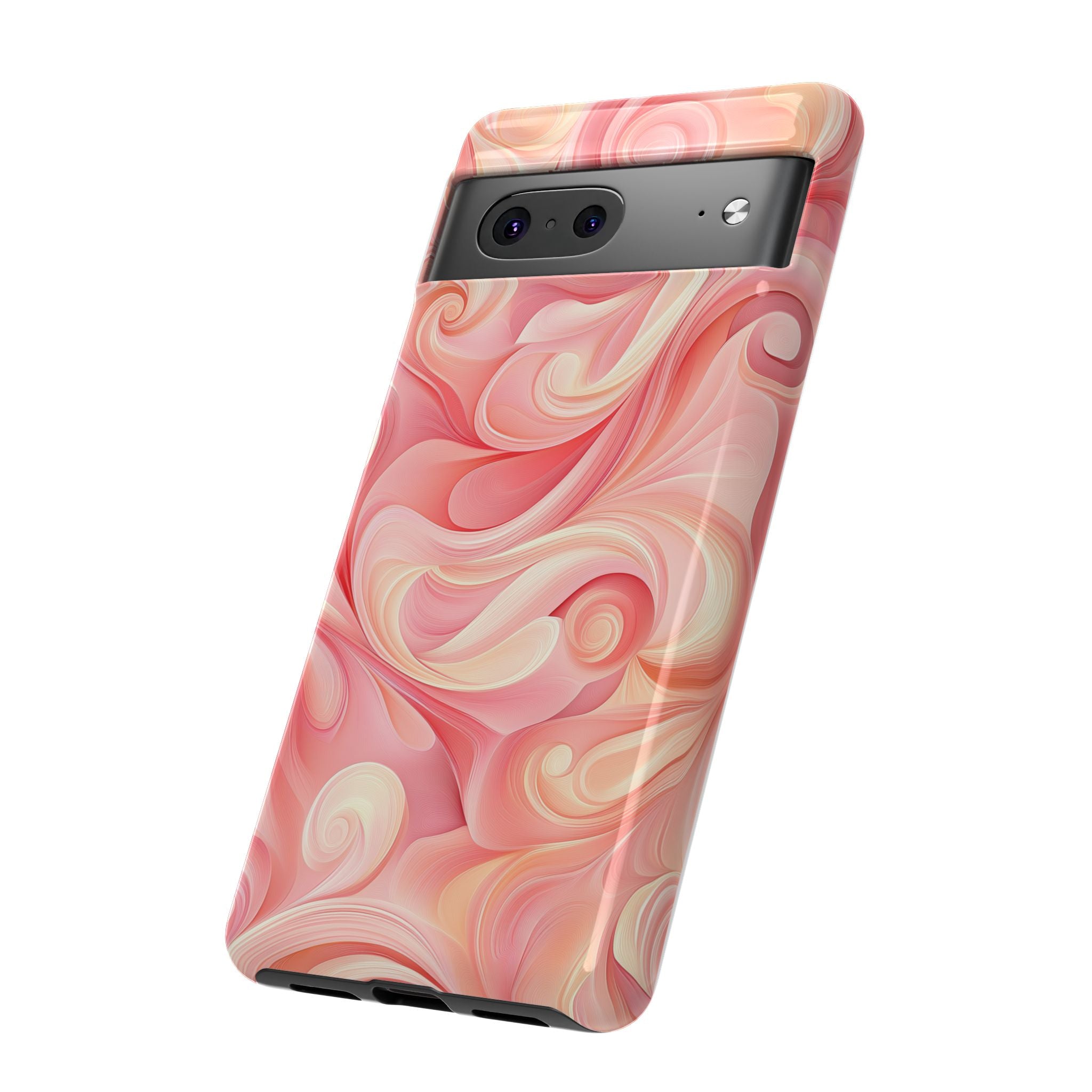 Stylish Phone Case - Tough Cases with Abstract Pink Swirls