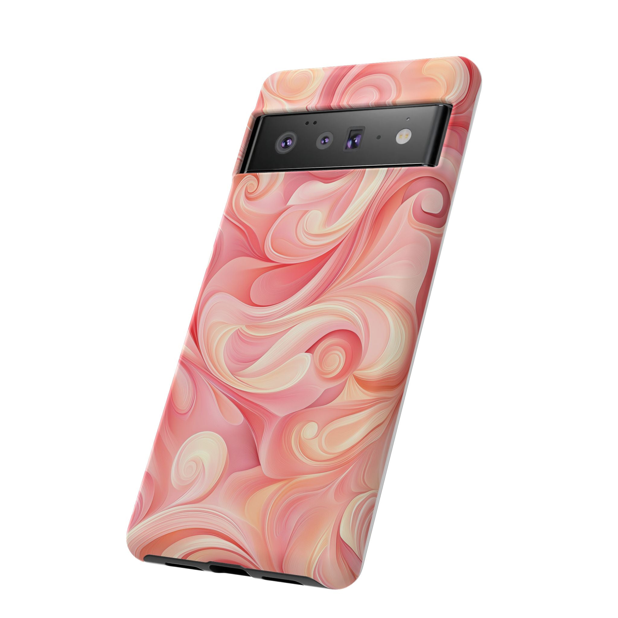 Stylish Phone Case - Tough Cases with Abstract Pink Swirls