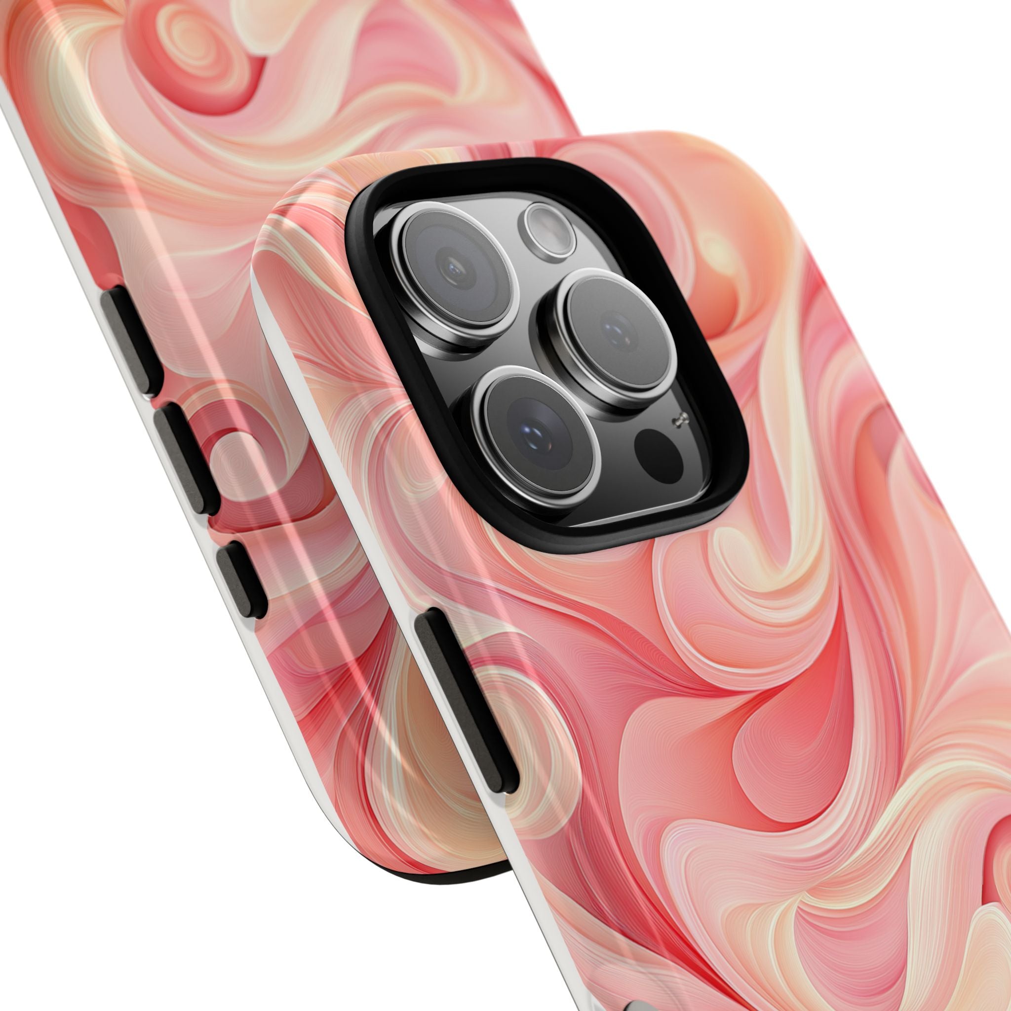Stylish Phone Case - Tough Cases with Abstract Pink Swirls
