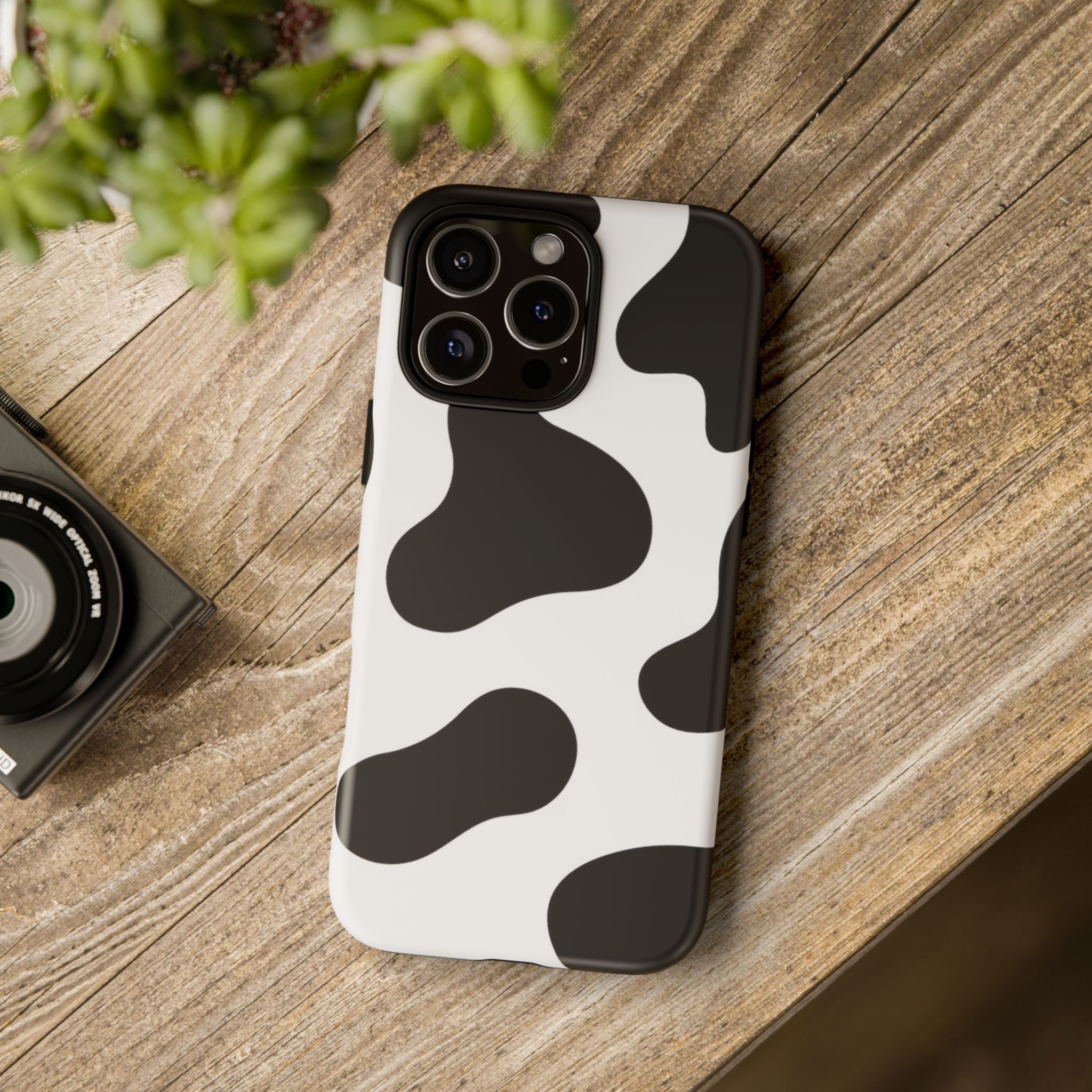 Black and White Cow Print Phone Case, Cute Tough Cases, Animal Print Case, Stylish Smartphone Accessories, Cow Lover Gift