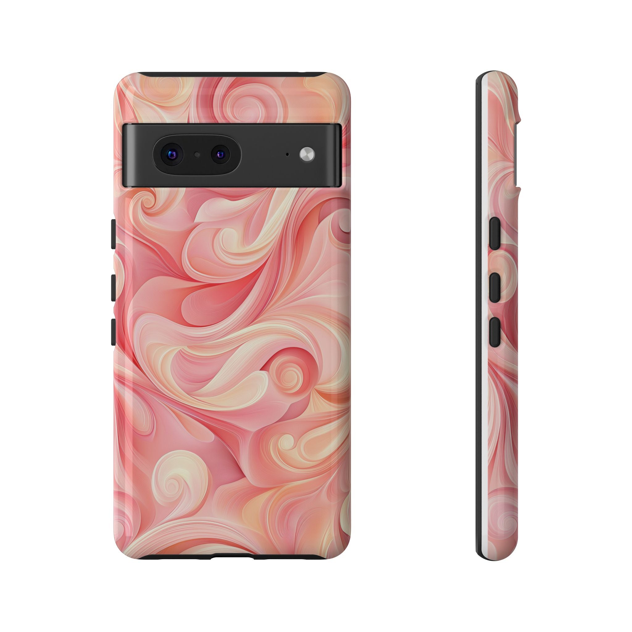 Stylish Phone Case - Tough Cases with Abstract Pink Swirls