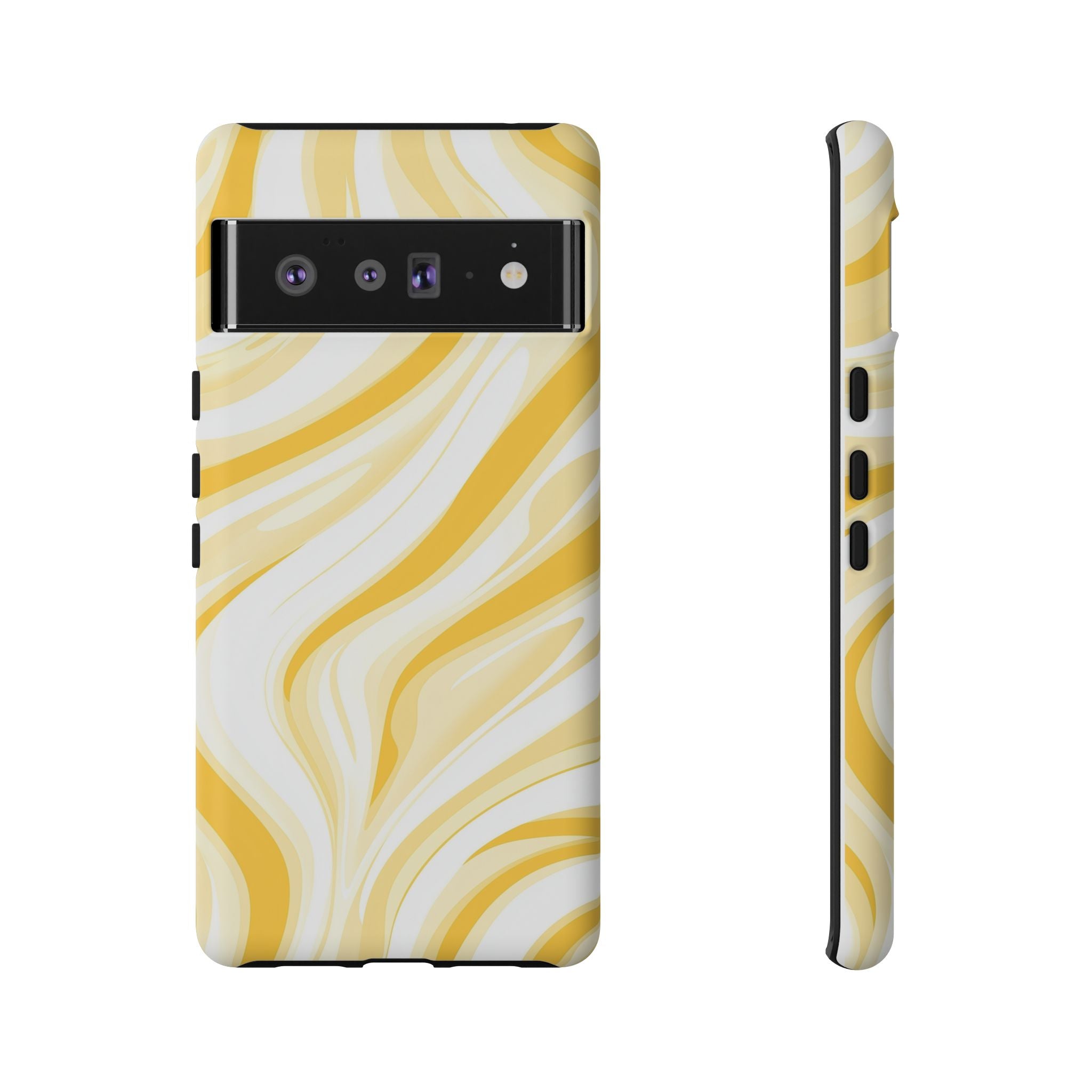 Stylish Phone Case with Yellow Marble Design