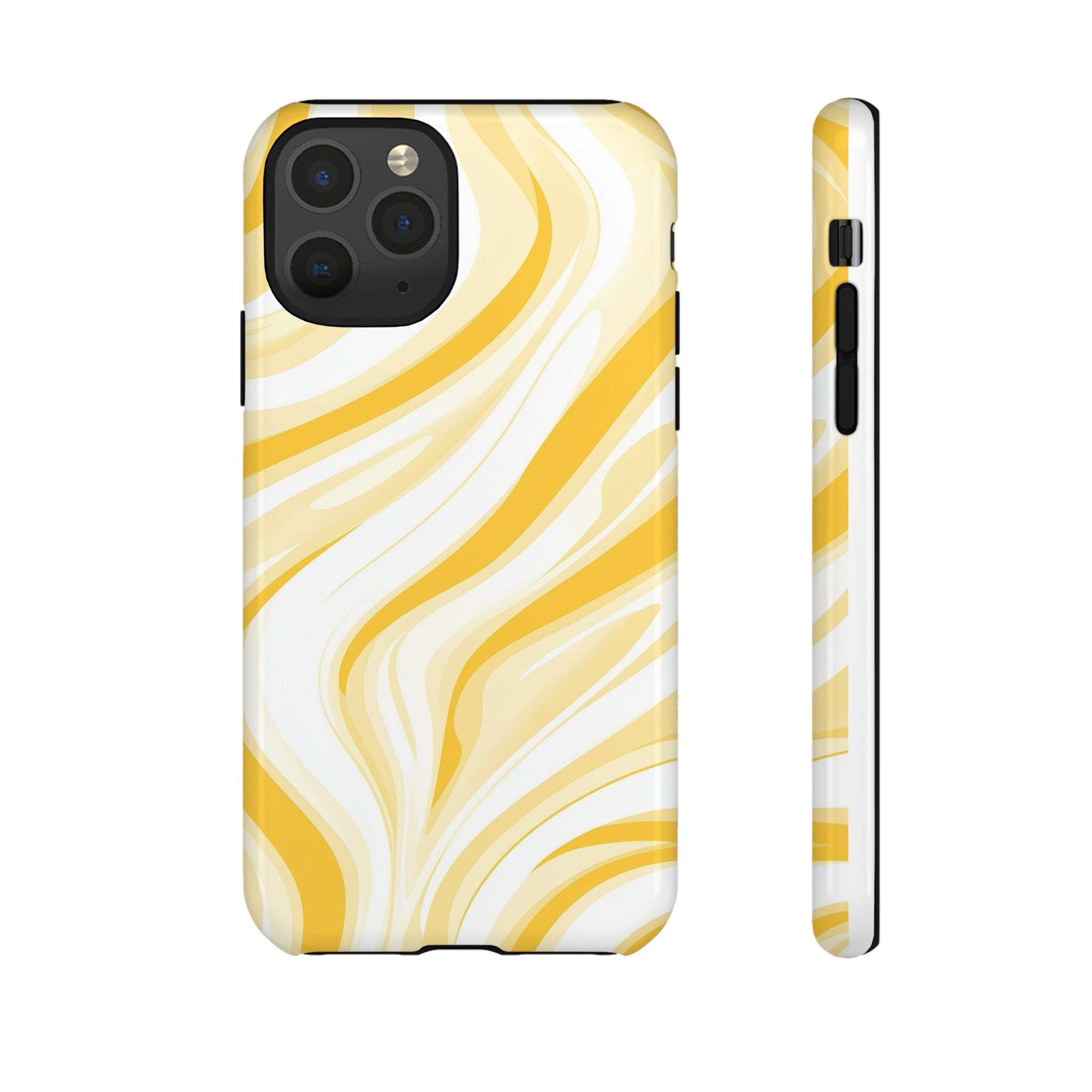 Stylish Phone Case with Yellow Marble Design