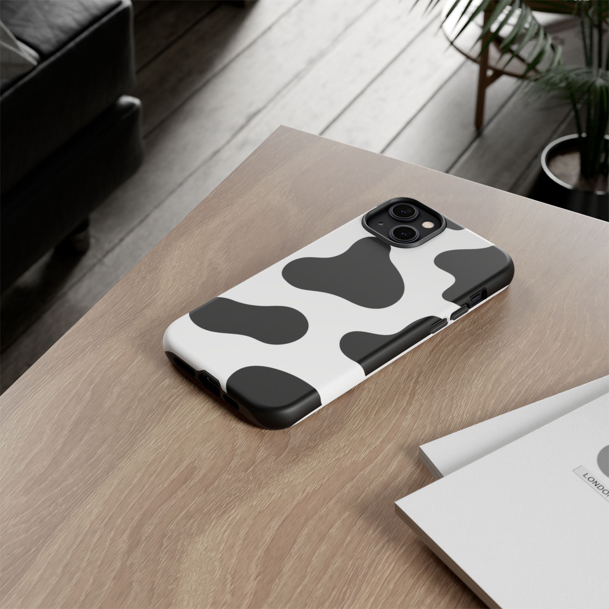 Black and White Cow Print Phone Case, Cute Tough Cases, Animal Print Case, Stylish Smartphone Accessories, Cow Lover Gift