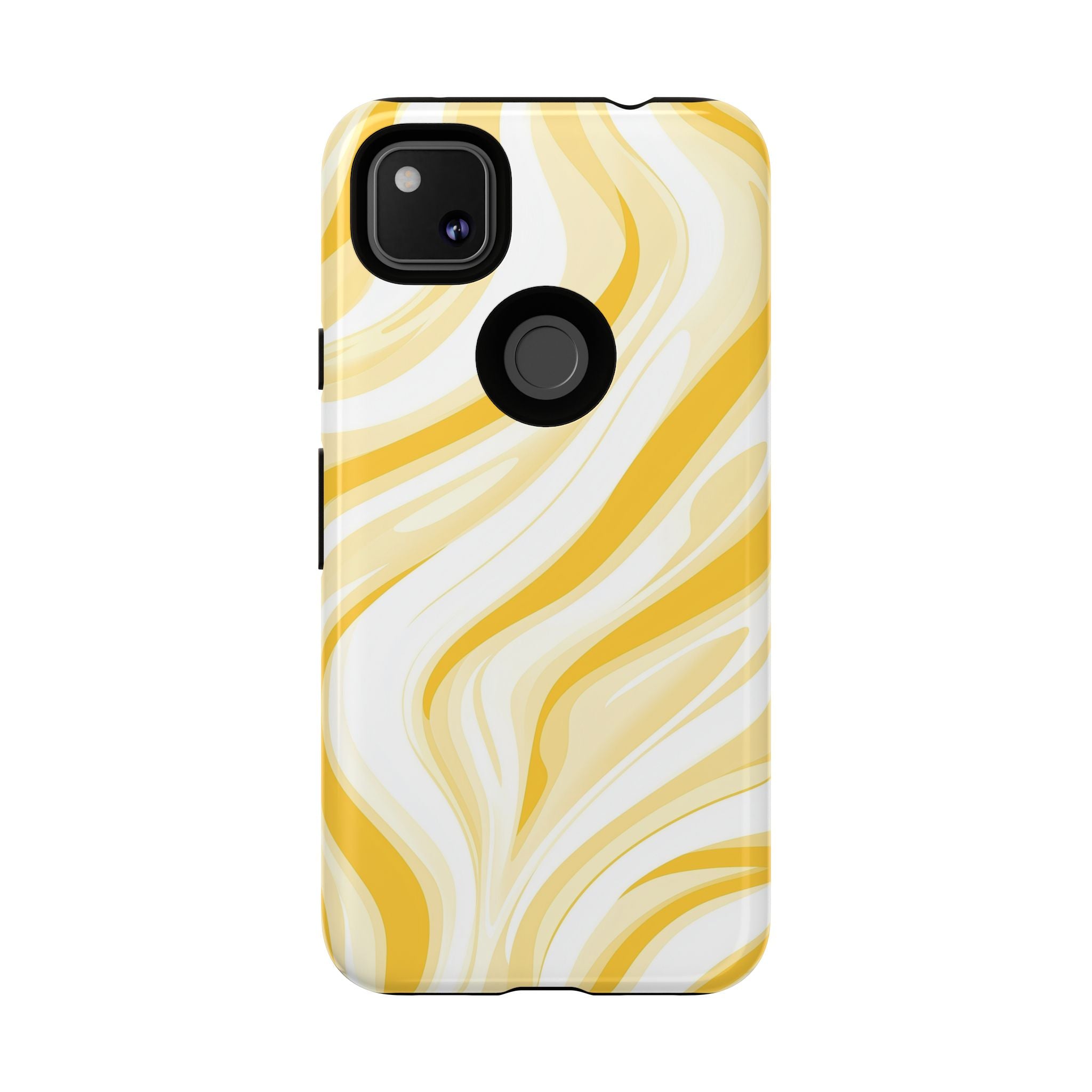 Stylish Phone Case with Yellow Marble Design