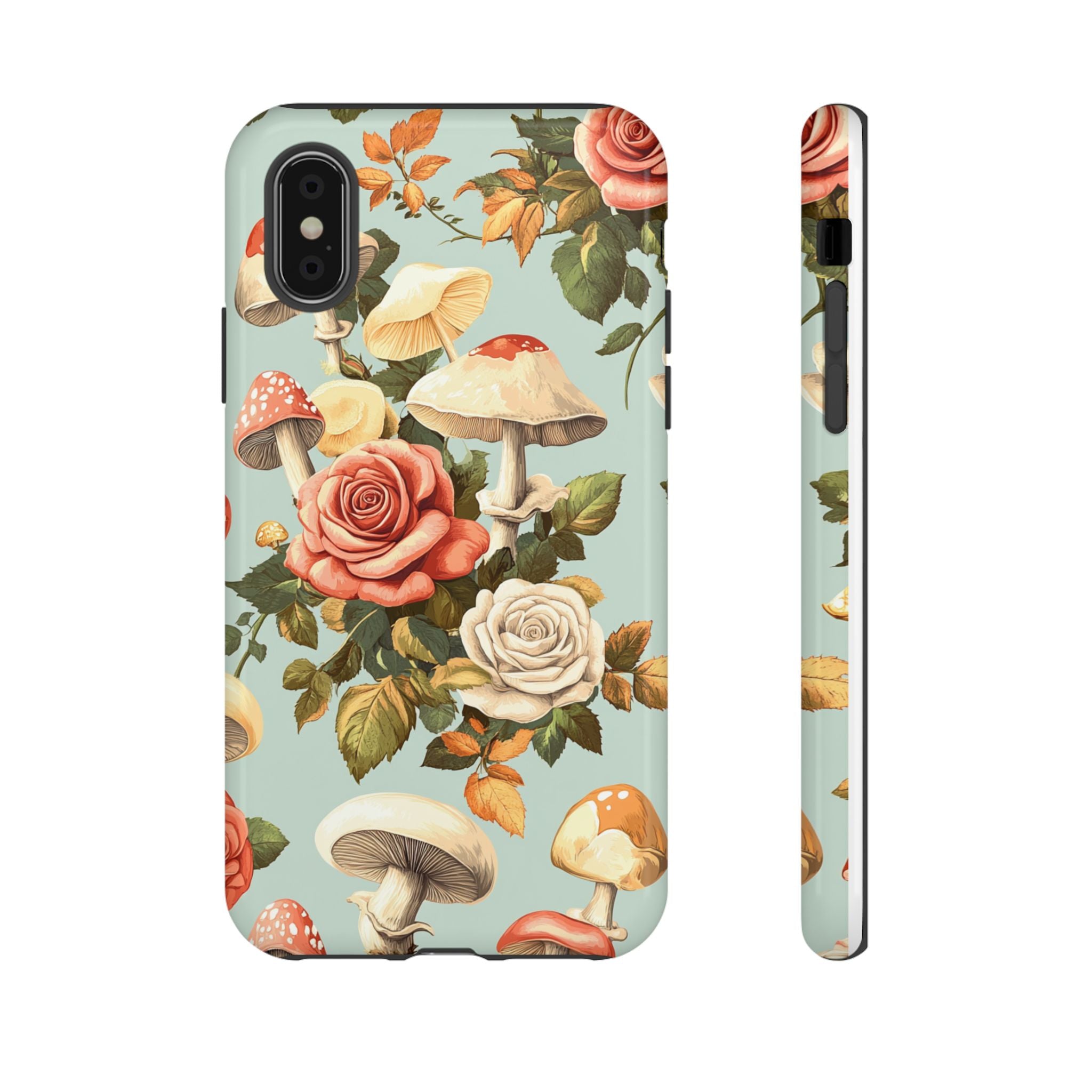 Floral Phone Case - Tough Cases with Mushroom and Rose