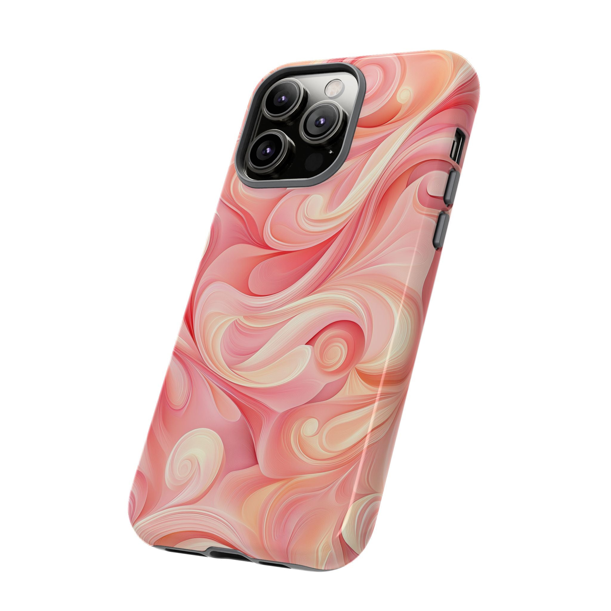 Stylish Phone Case - Tough Cases with Abstract Pink Swirls