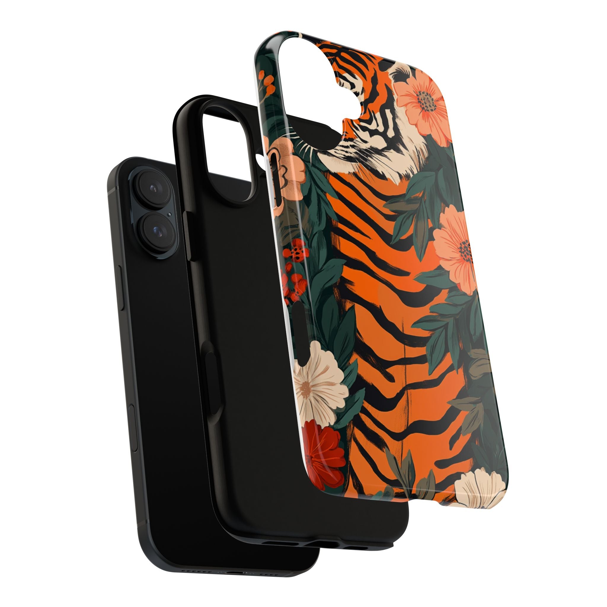Tough Cases: Floral Tiger Phone Case