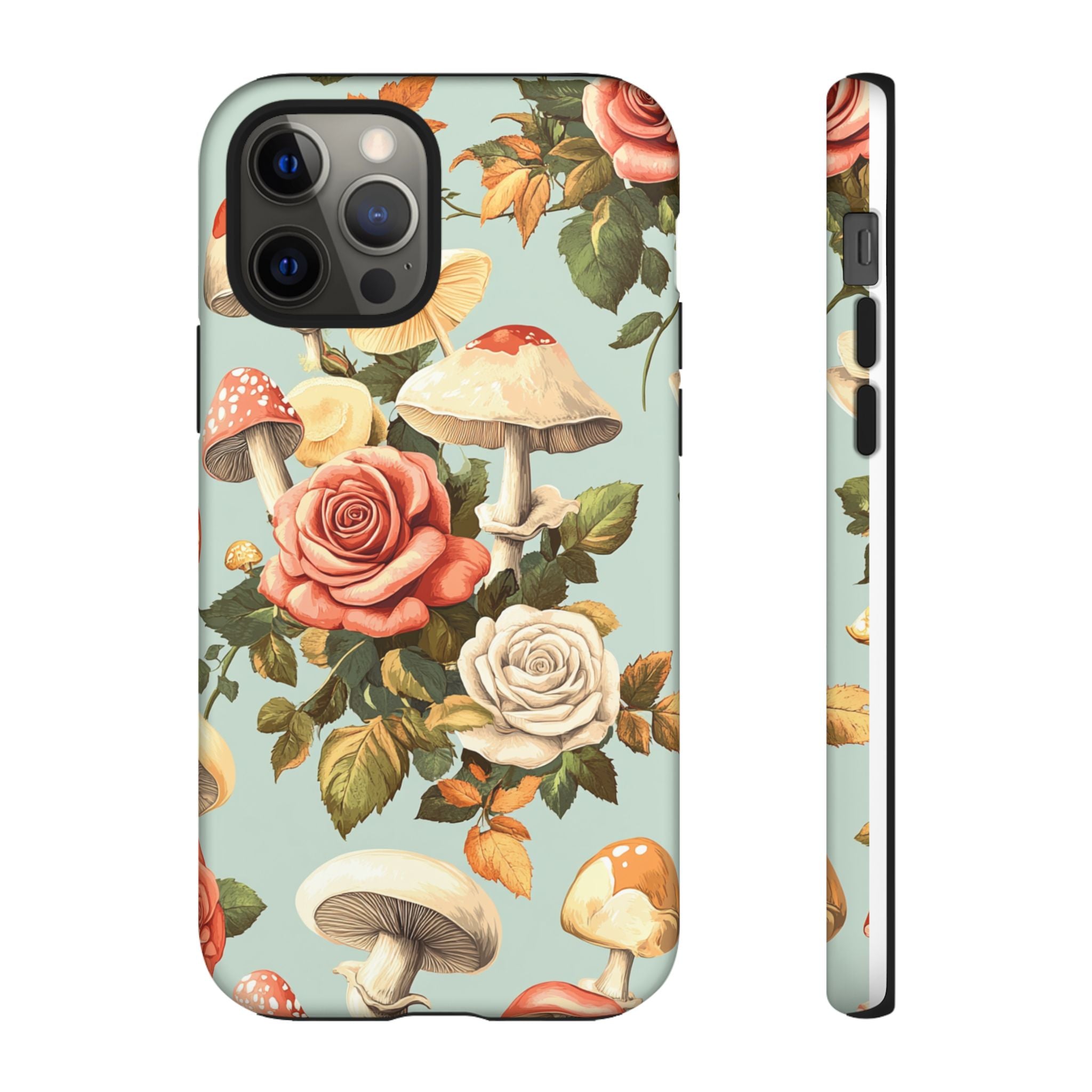 Floral Phone Case - Tough Cases with Mushroom and Rose