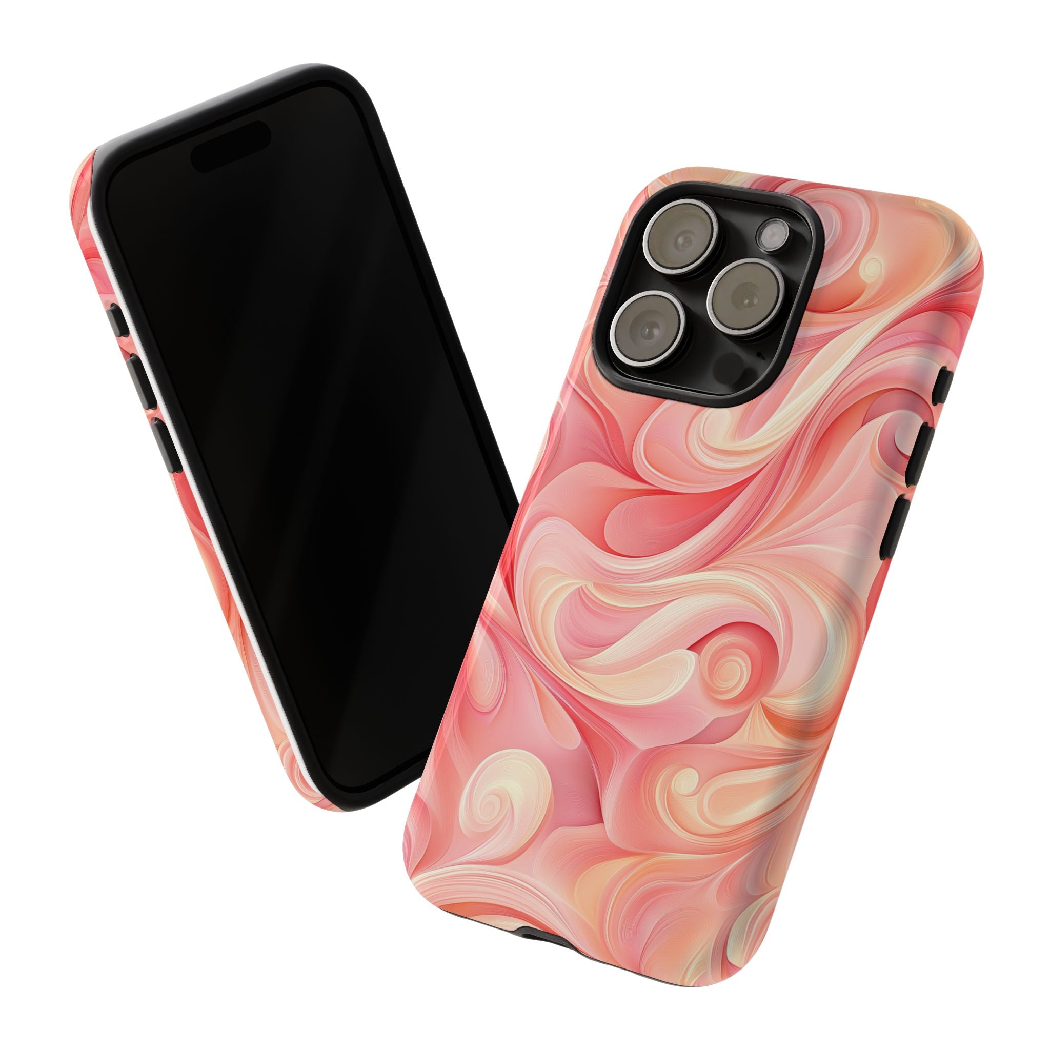 Stylish Phone Case - Tough Cases with Abstract Pink Swirls
