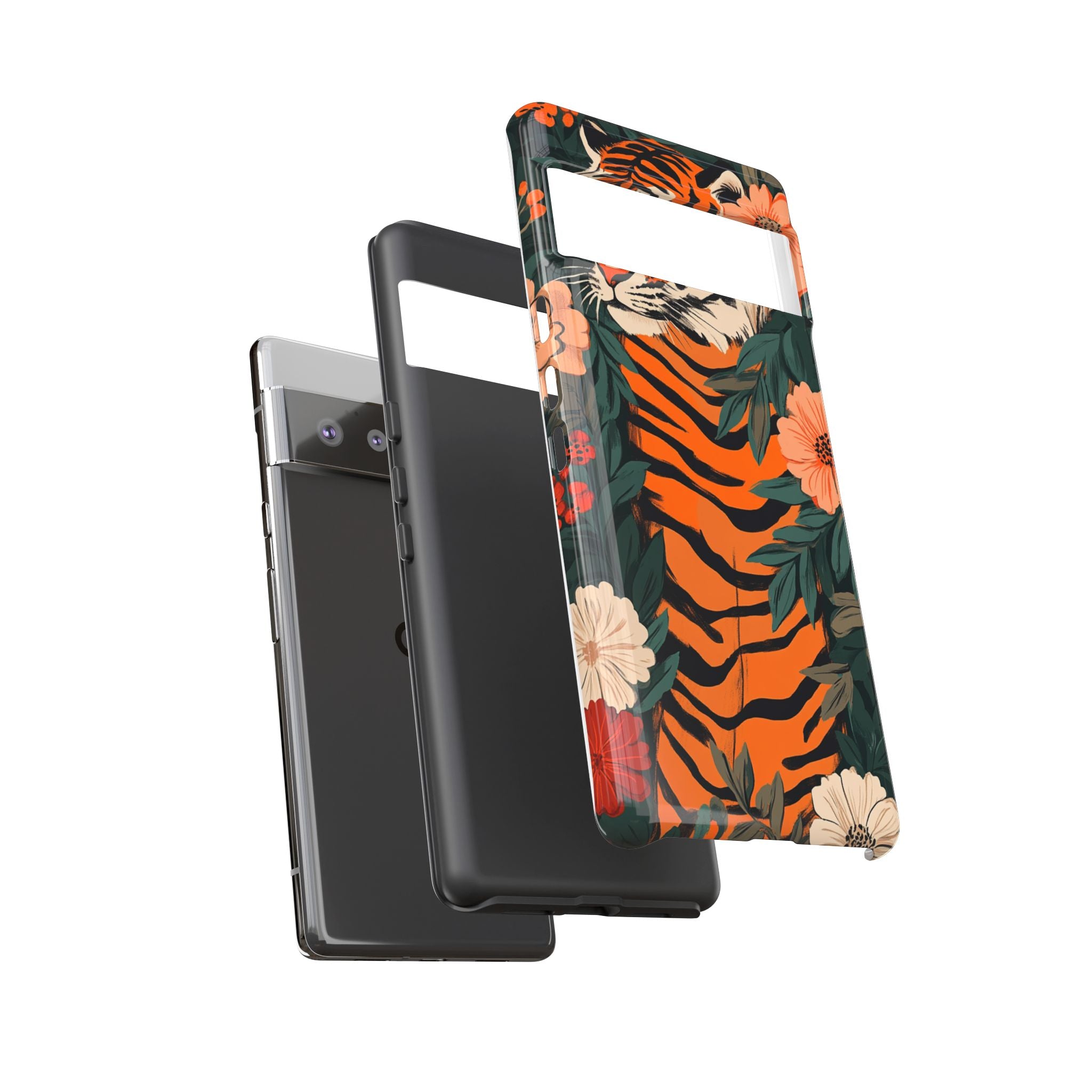 Tough Cases: Floral Tiger Phone Case