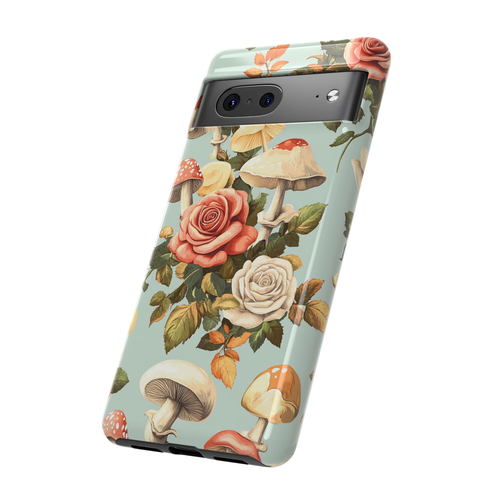 Floral Phone Case - Tough Cases with Mushroom and Rose