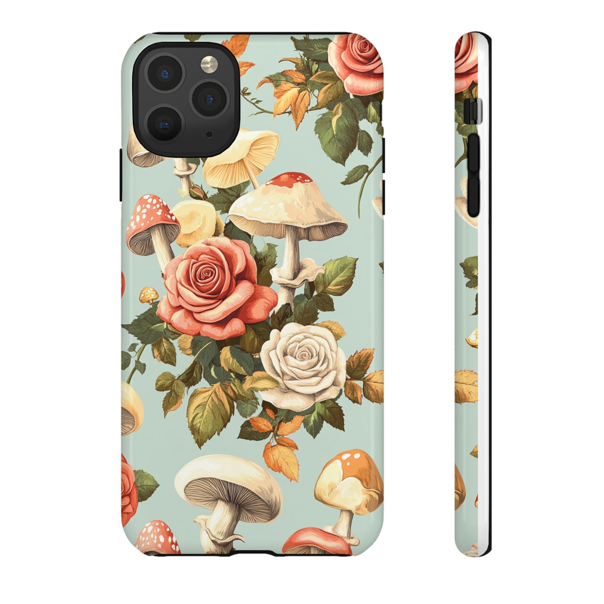 Floral Phone Case - Tough Cases with Mushroom and Rose