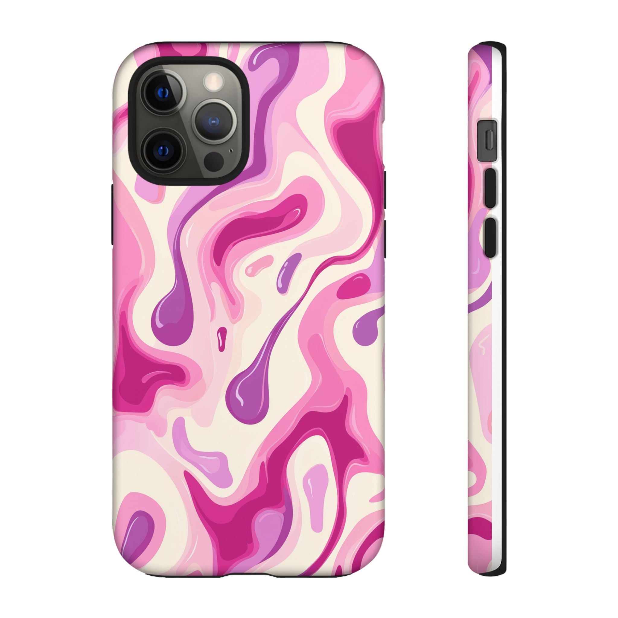 Colorful Phone Case with Abstract Pink Design