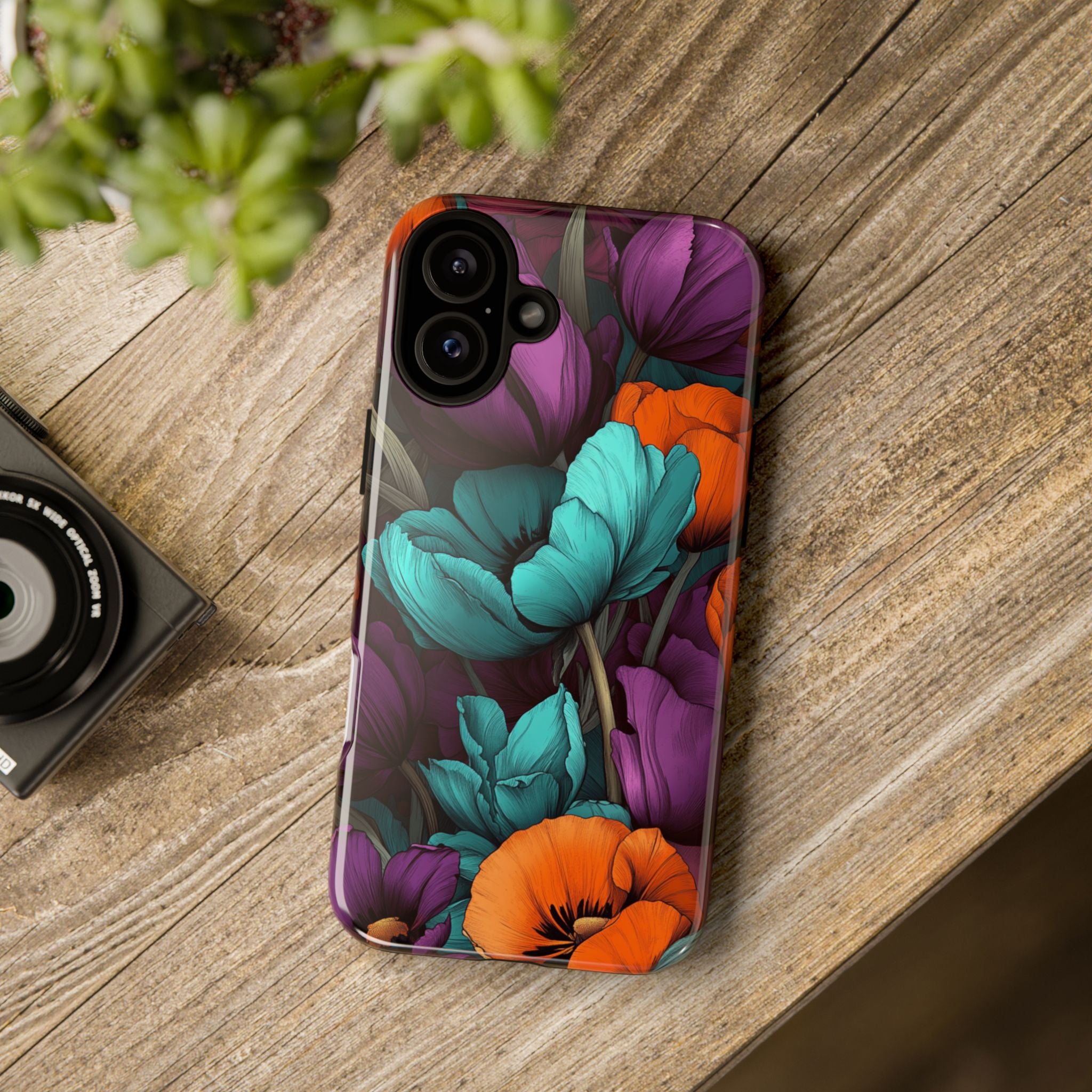 Floral Phone Case - Vibrant Flower Tough Case