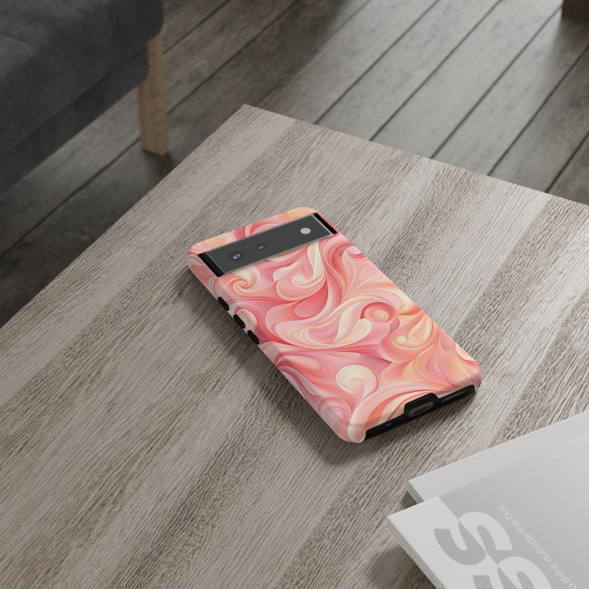 Stylish Phone Case - Tough Cases with Abstract Pink Swirls