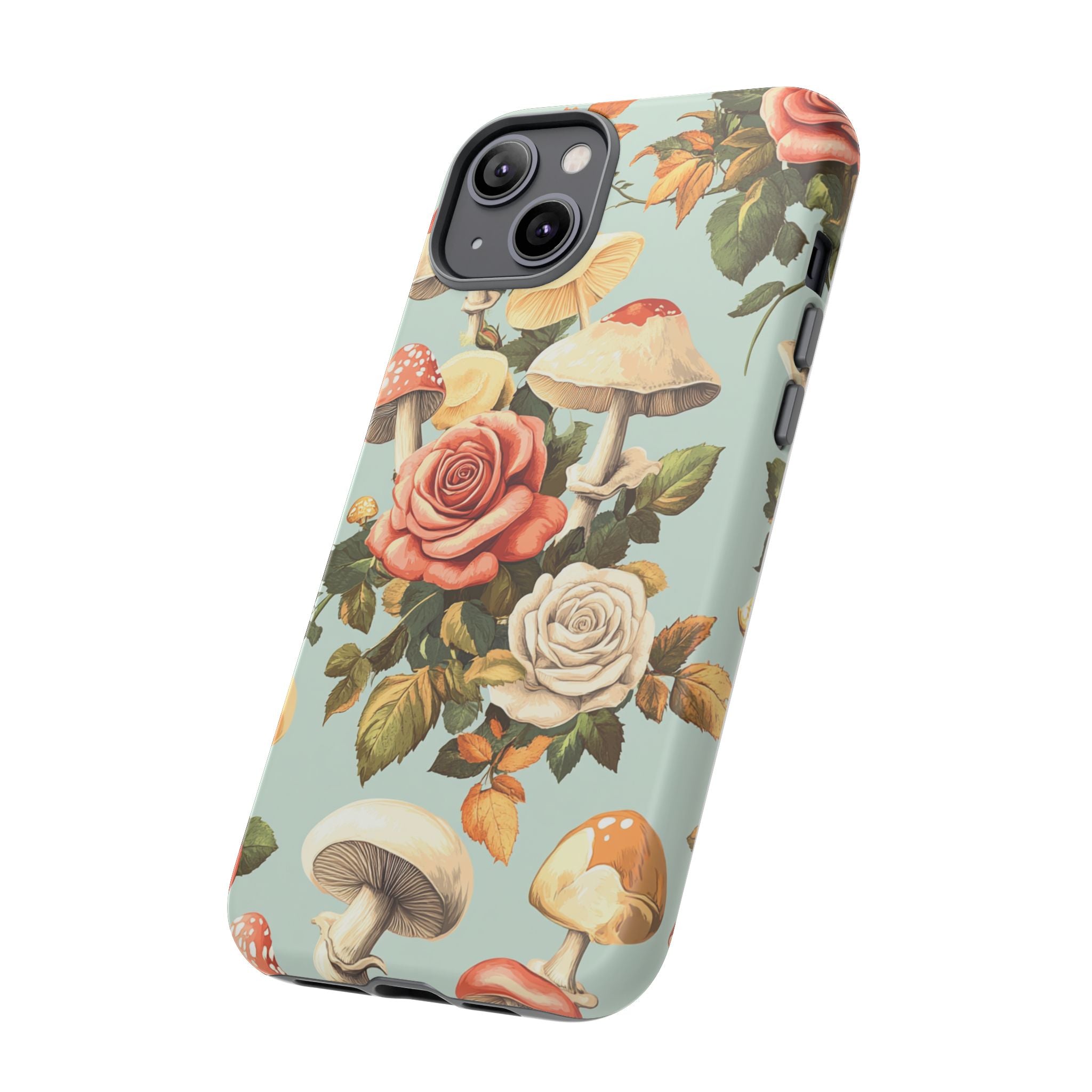 Floral Phone Case - Tough Cases with Mushroom and Rose